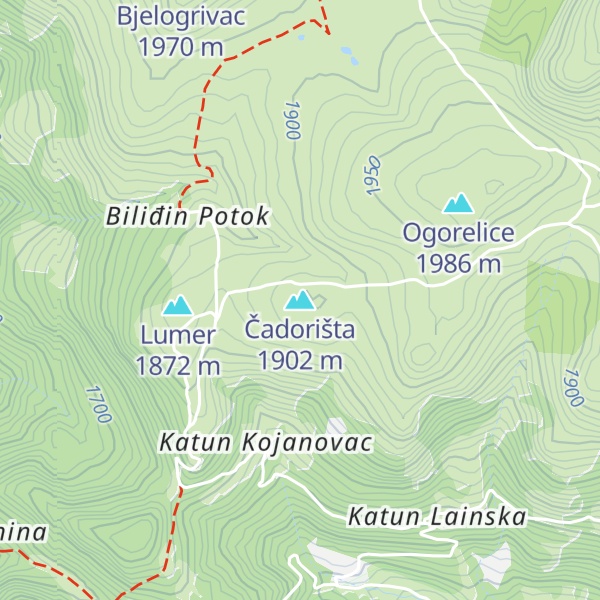 Map of Čadorišta