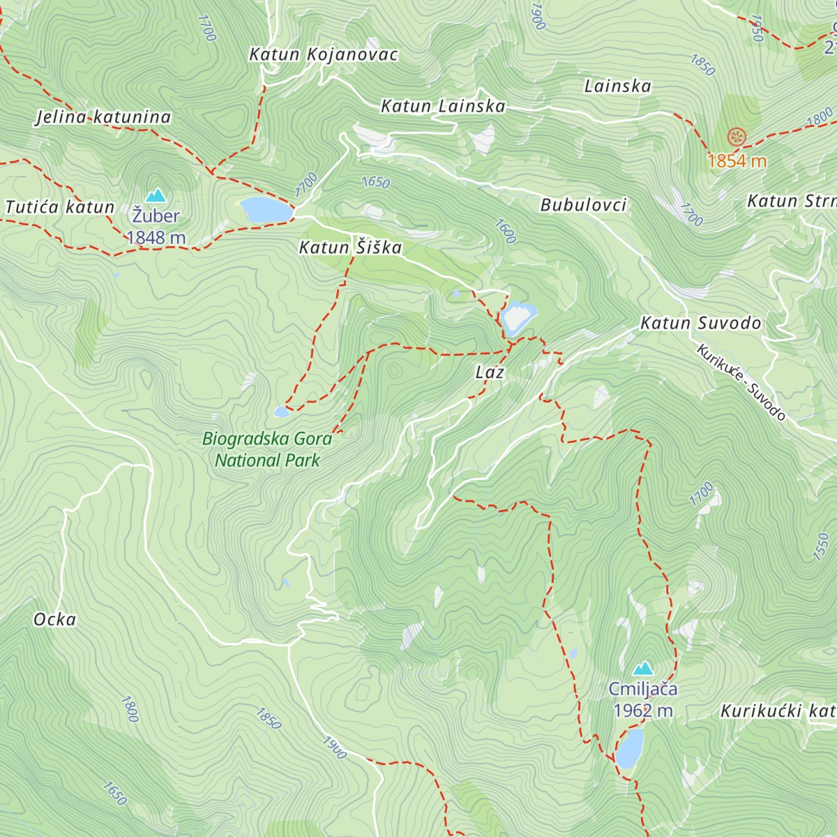 Katun Reljina Mountain Retreat map