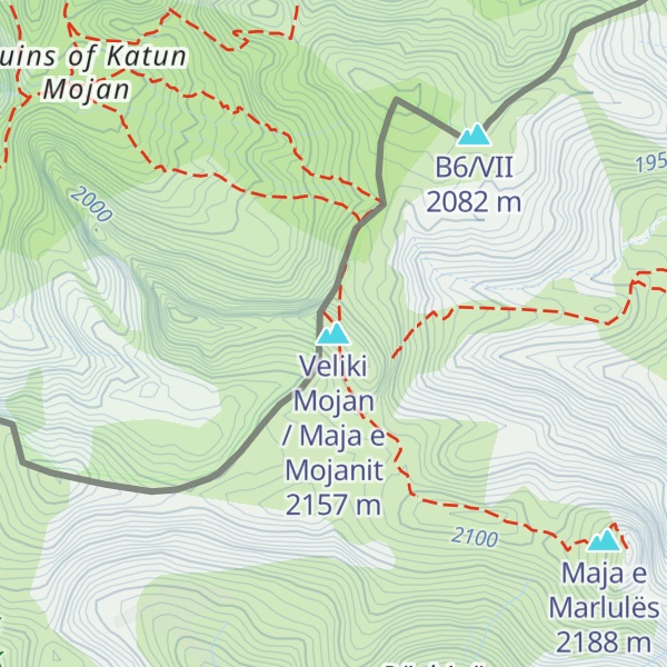 Map of Veliki Mojan / Maja e Mojanit