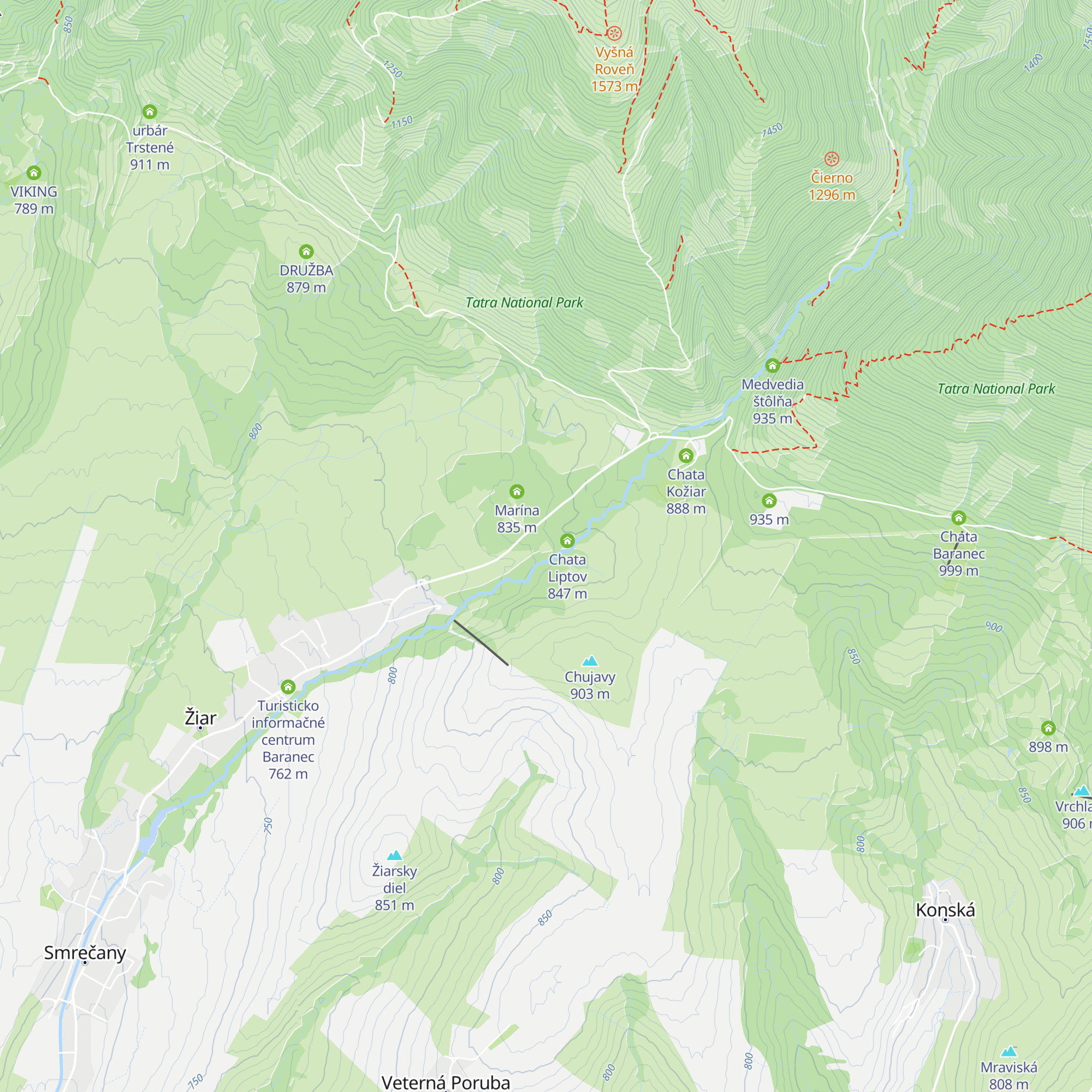 Chata Žiaranka map