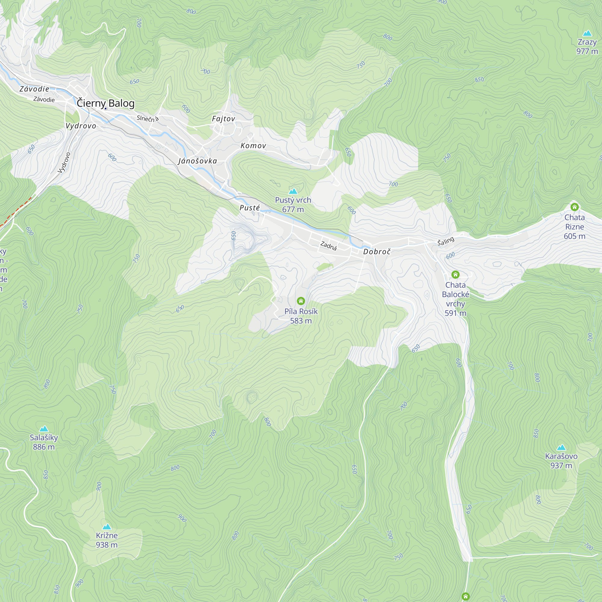 Píla Rosík map
