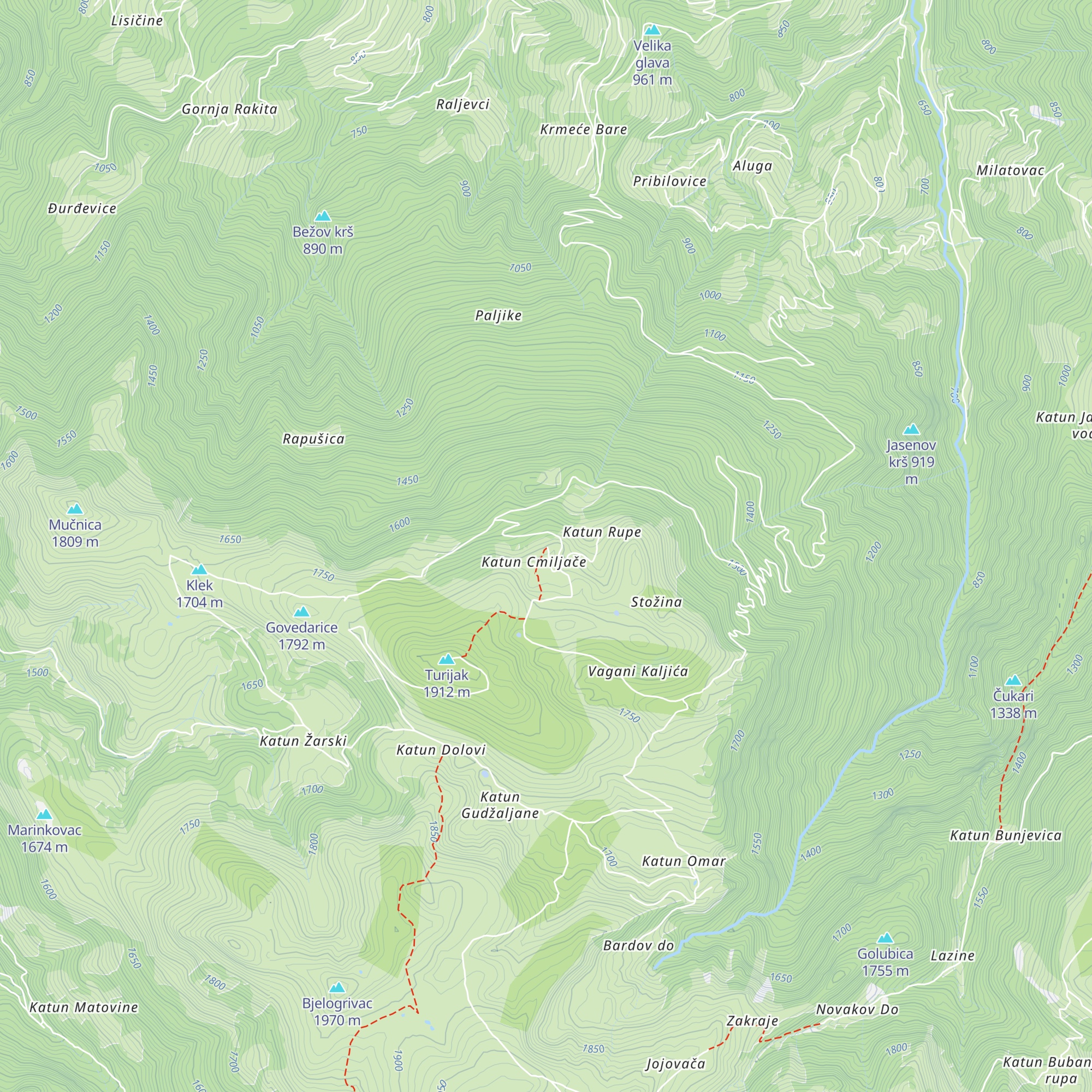 Planinarski dom Cmiljača map