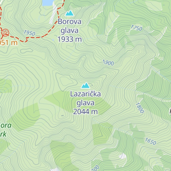 Map of Lazarička glava