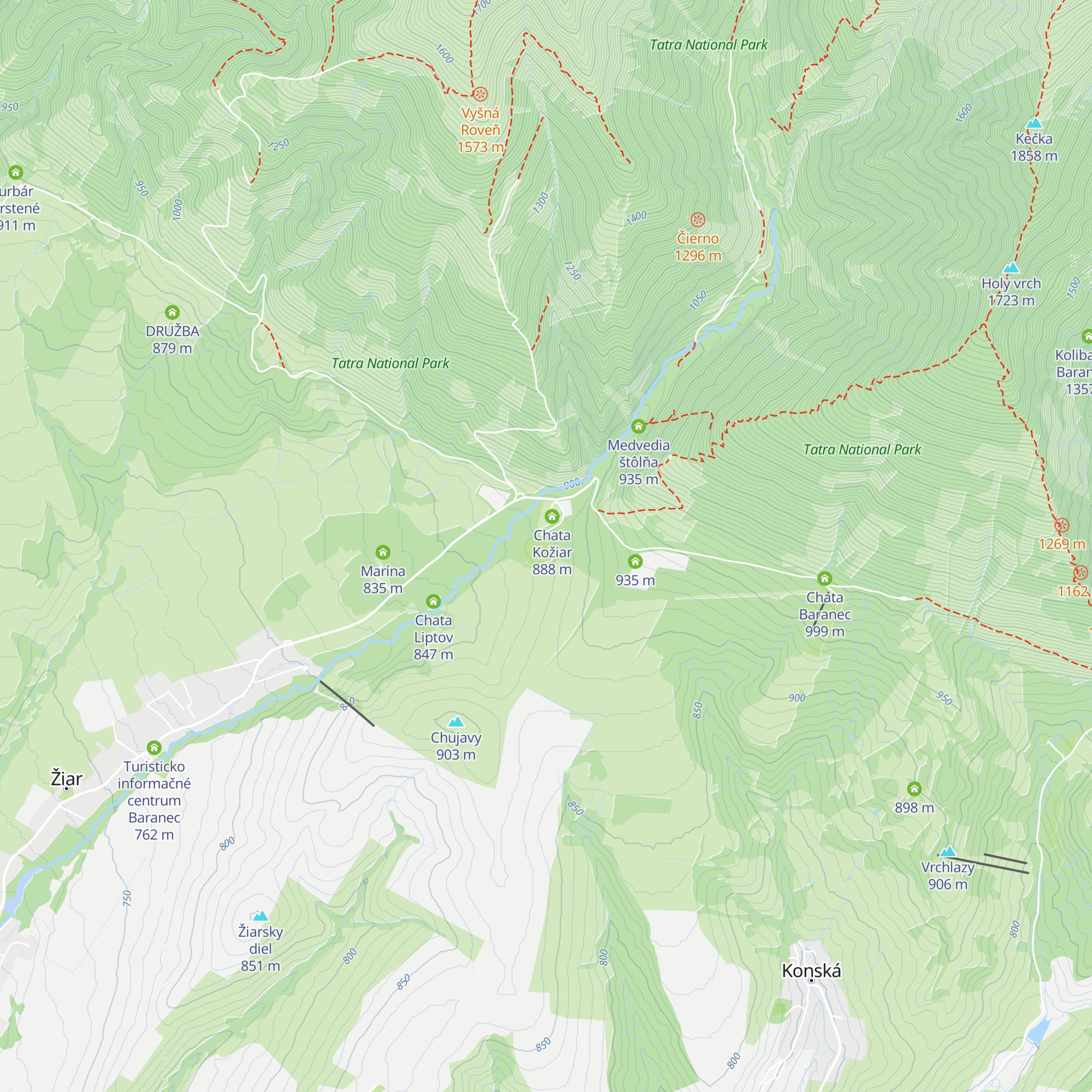 Chata Třinec map