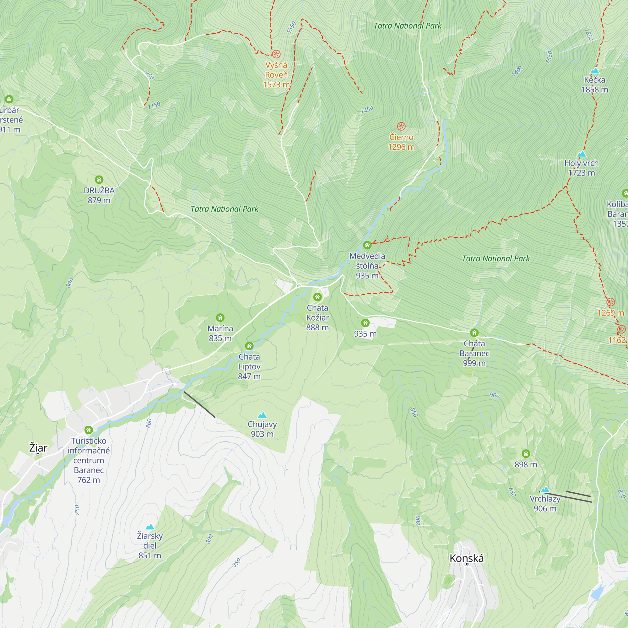 Chata Třinec map