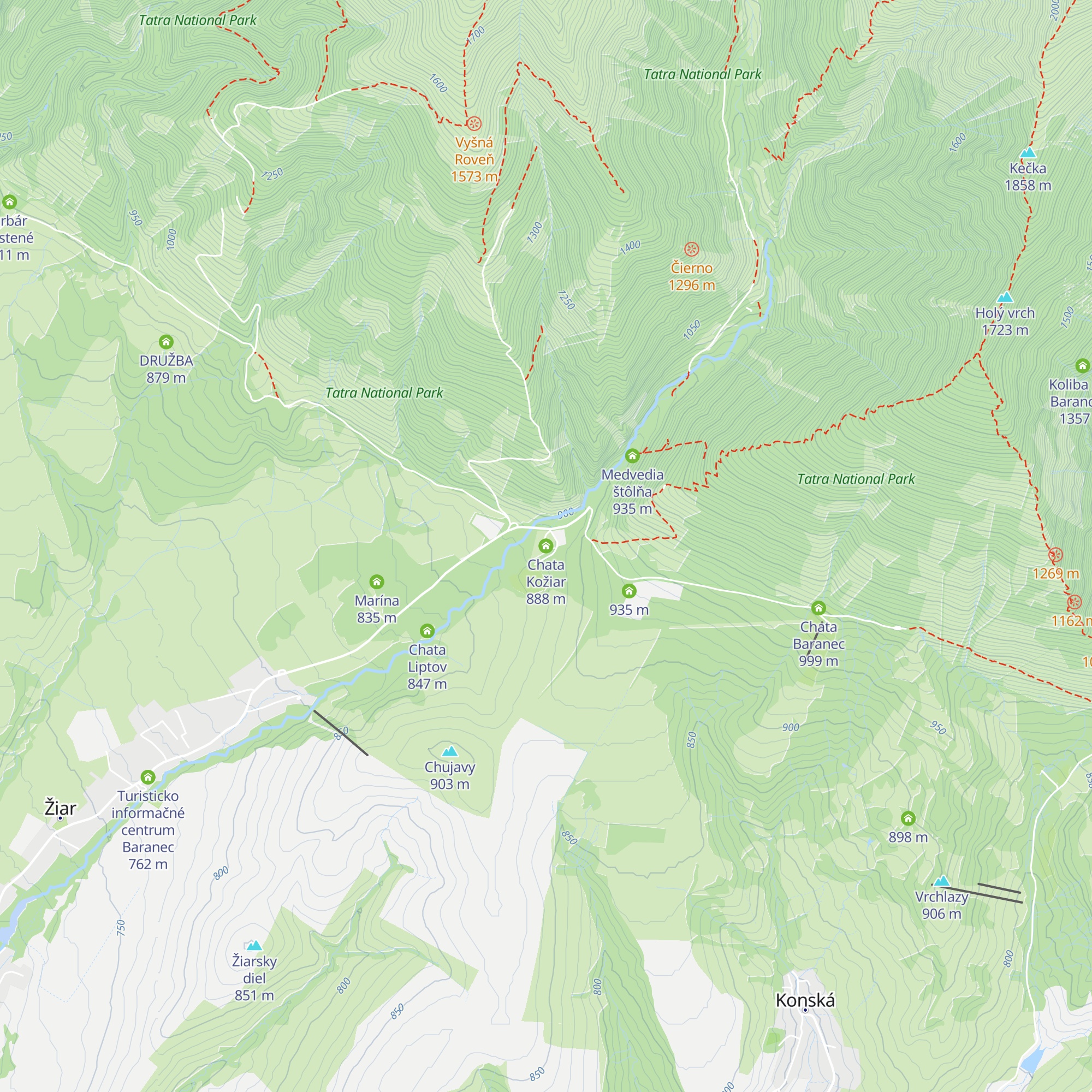 Chata Kožiar map