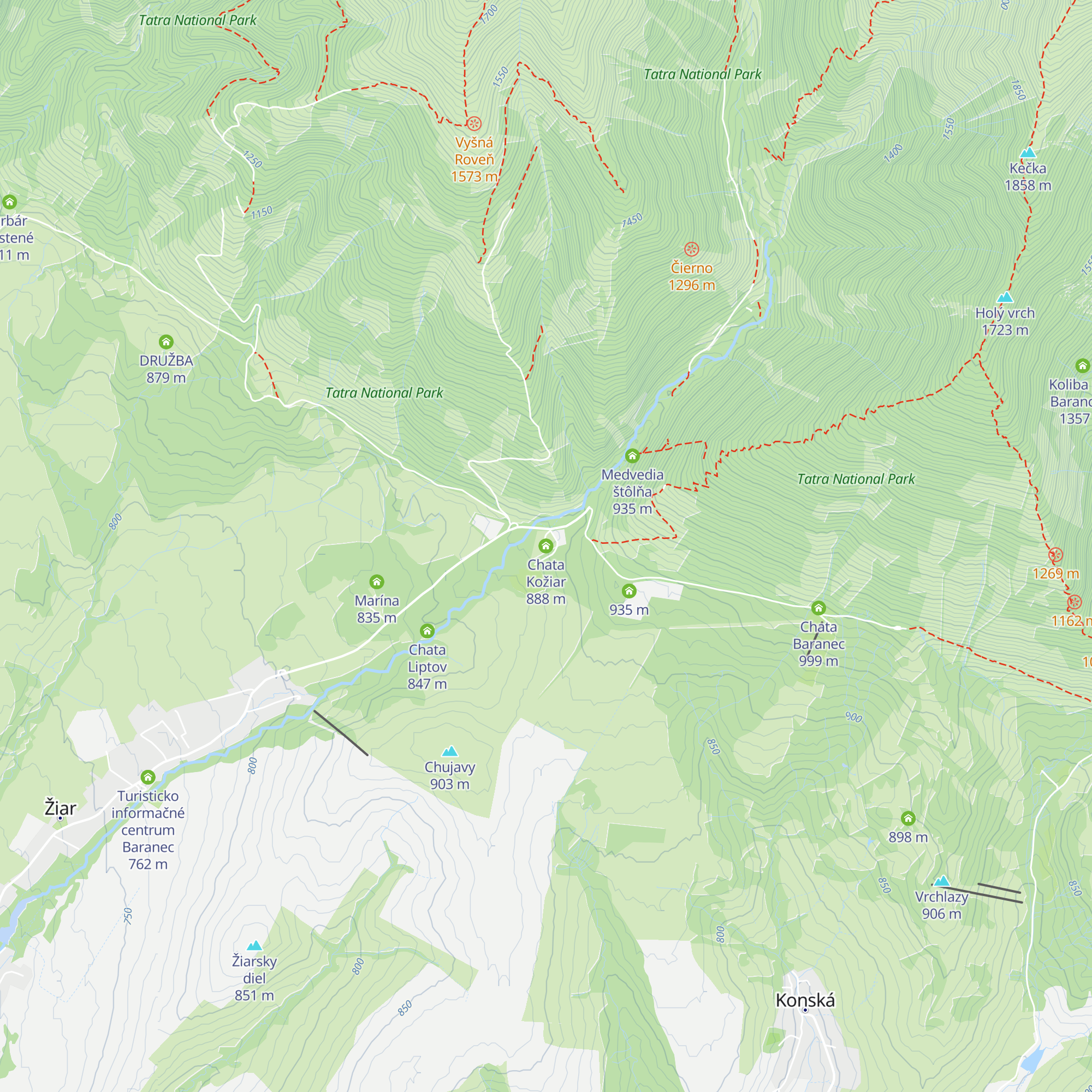 Chata Kožiar map
