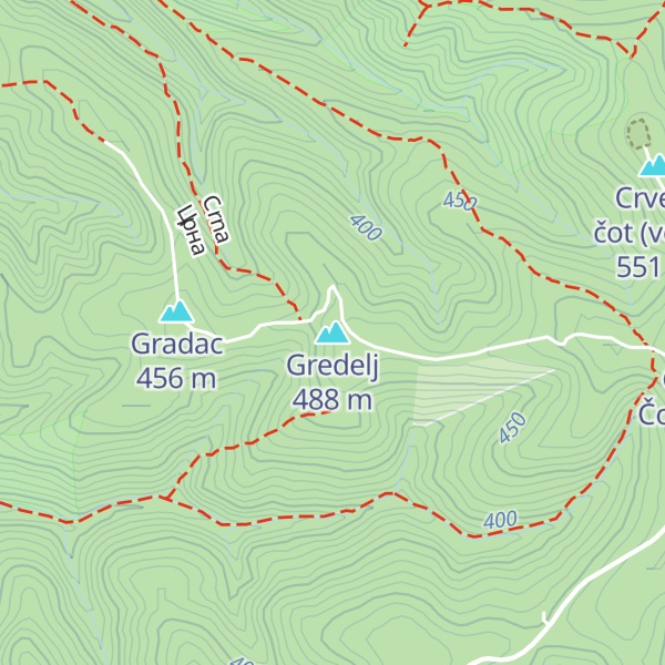 Map of Gredelj