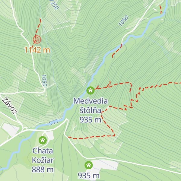 Map of Medvedia štôlňa