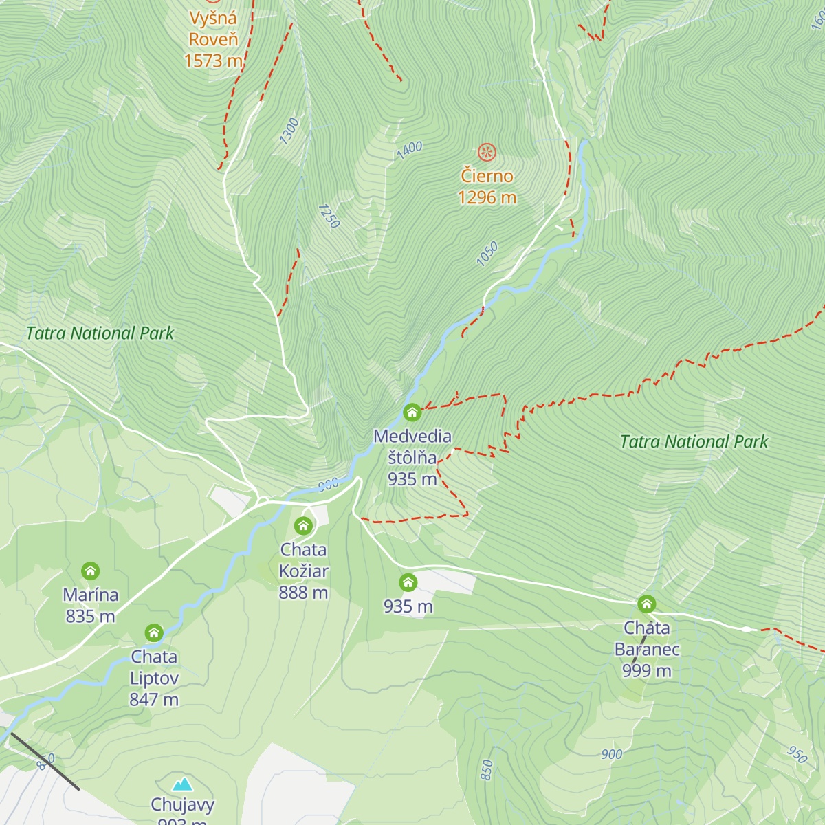 Medvedia štôlňa map
