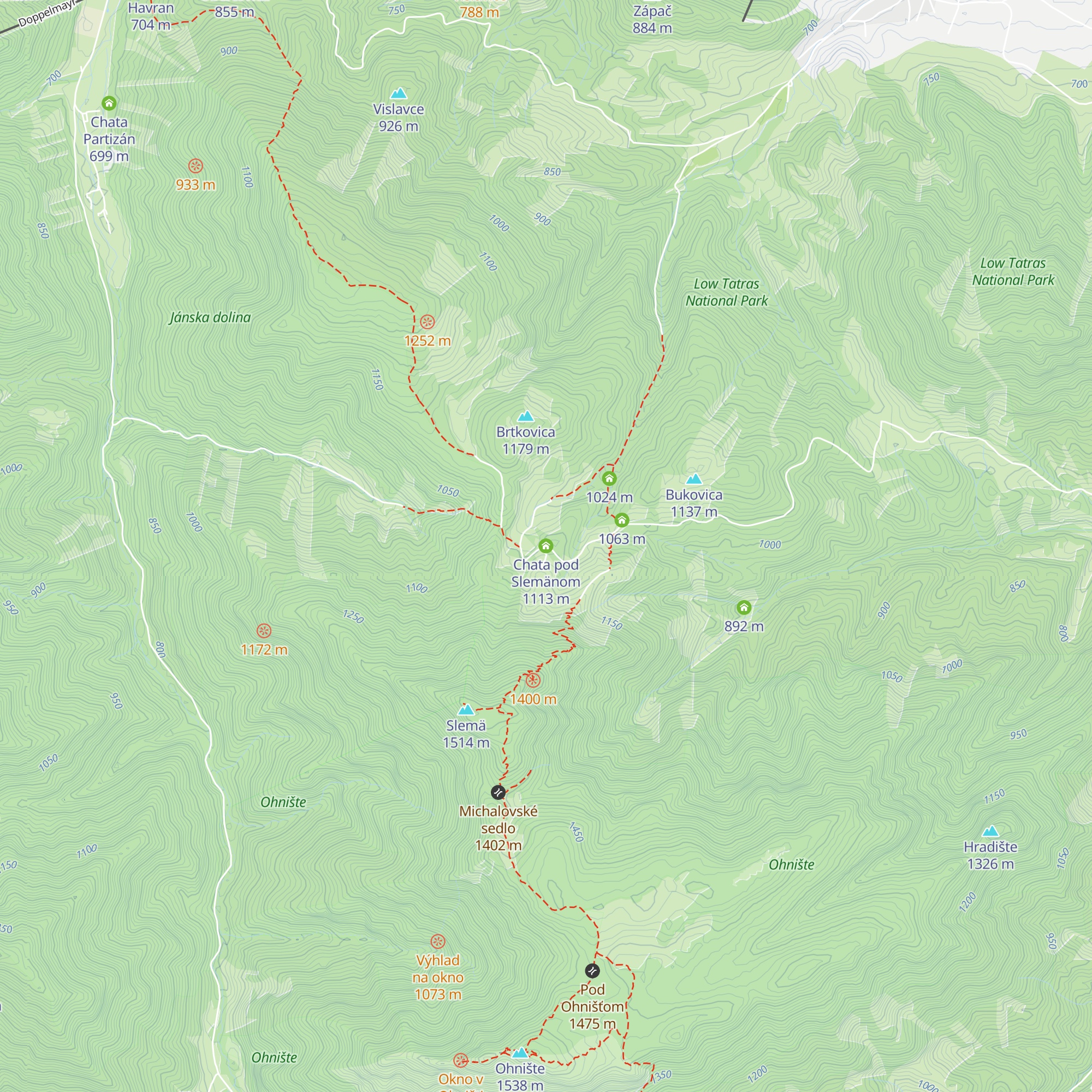 Chata pod Slemänom map
