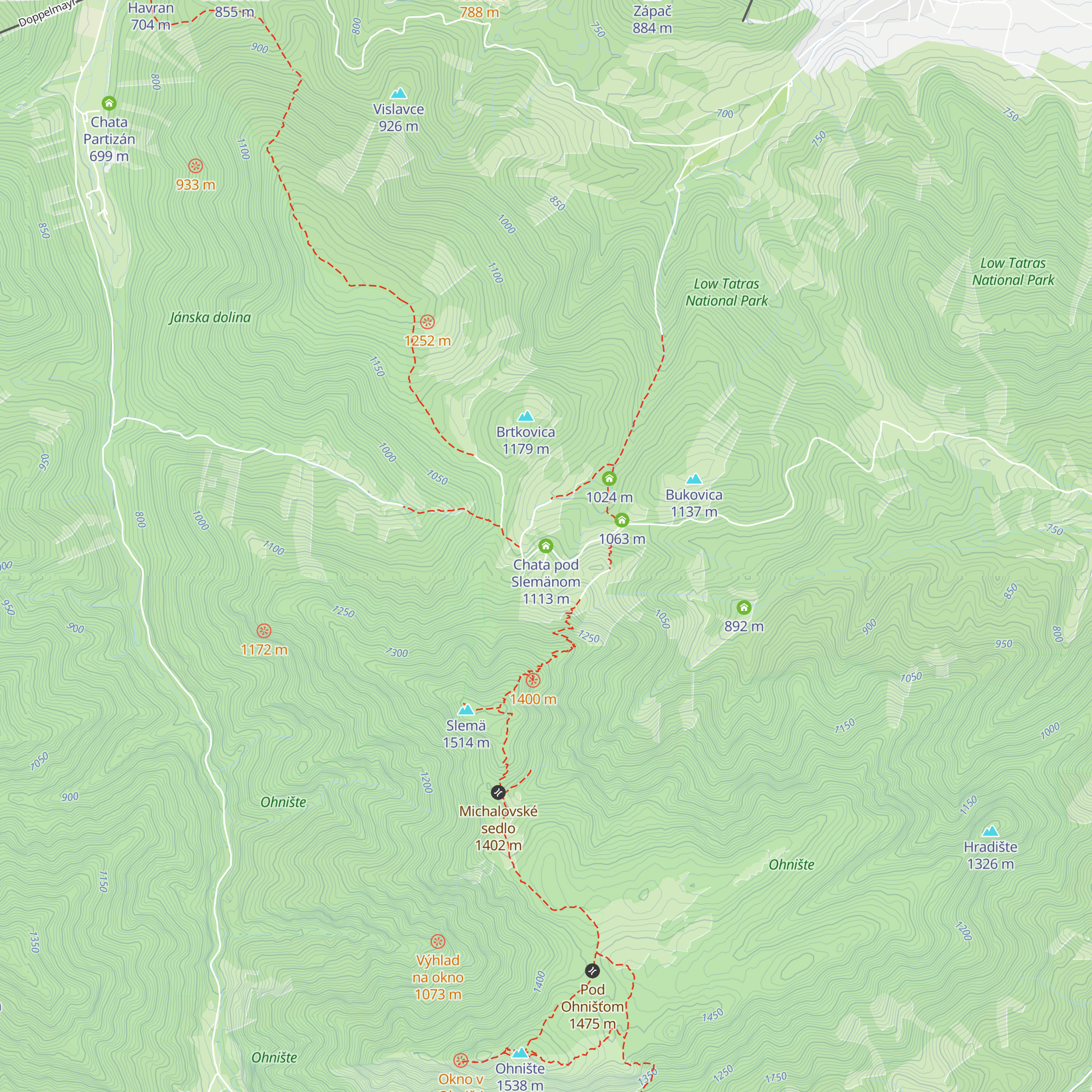 Chata pod Slemänom map