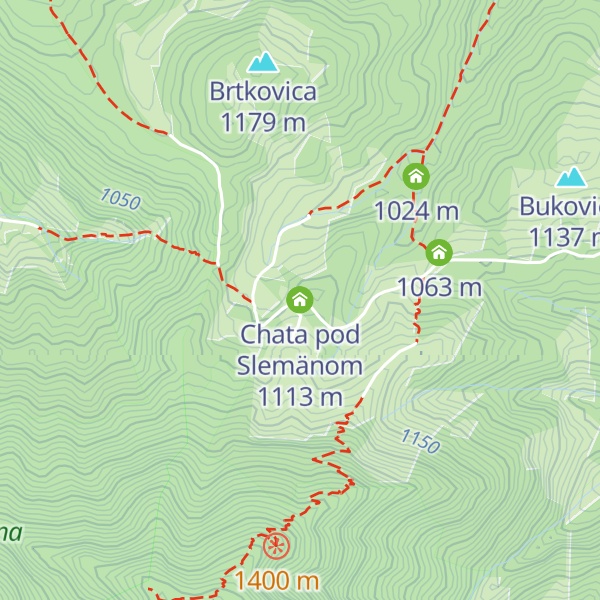 Map of Chata pod Slemänom