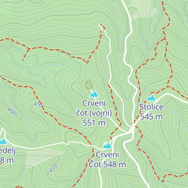 Map of Crveni čot (vojni)