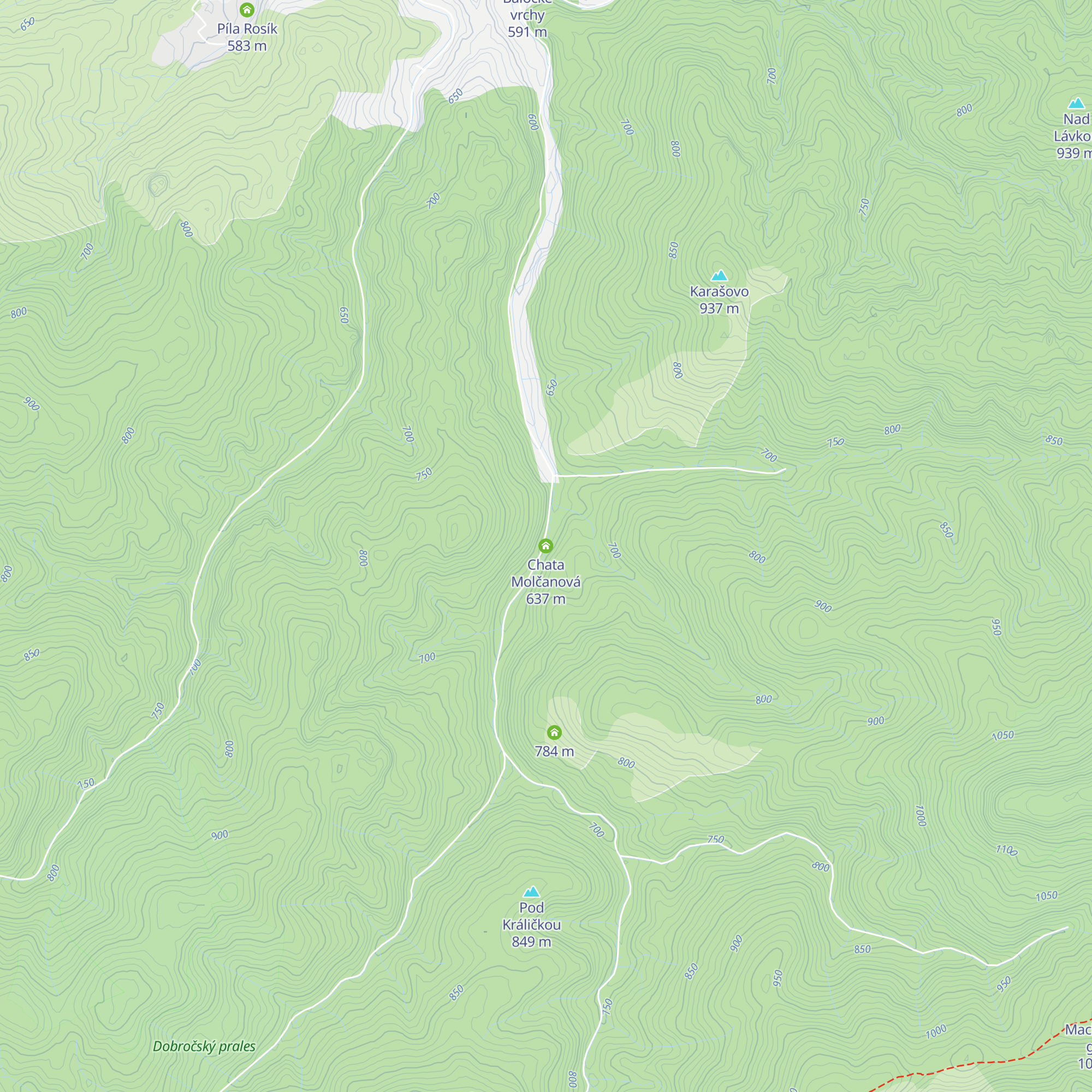 Chata Molčanová map