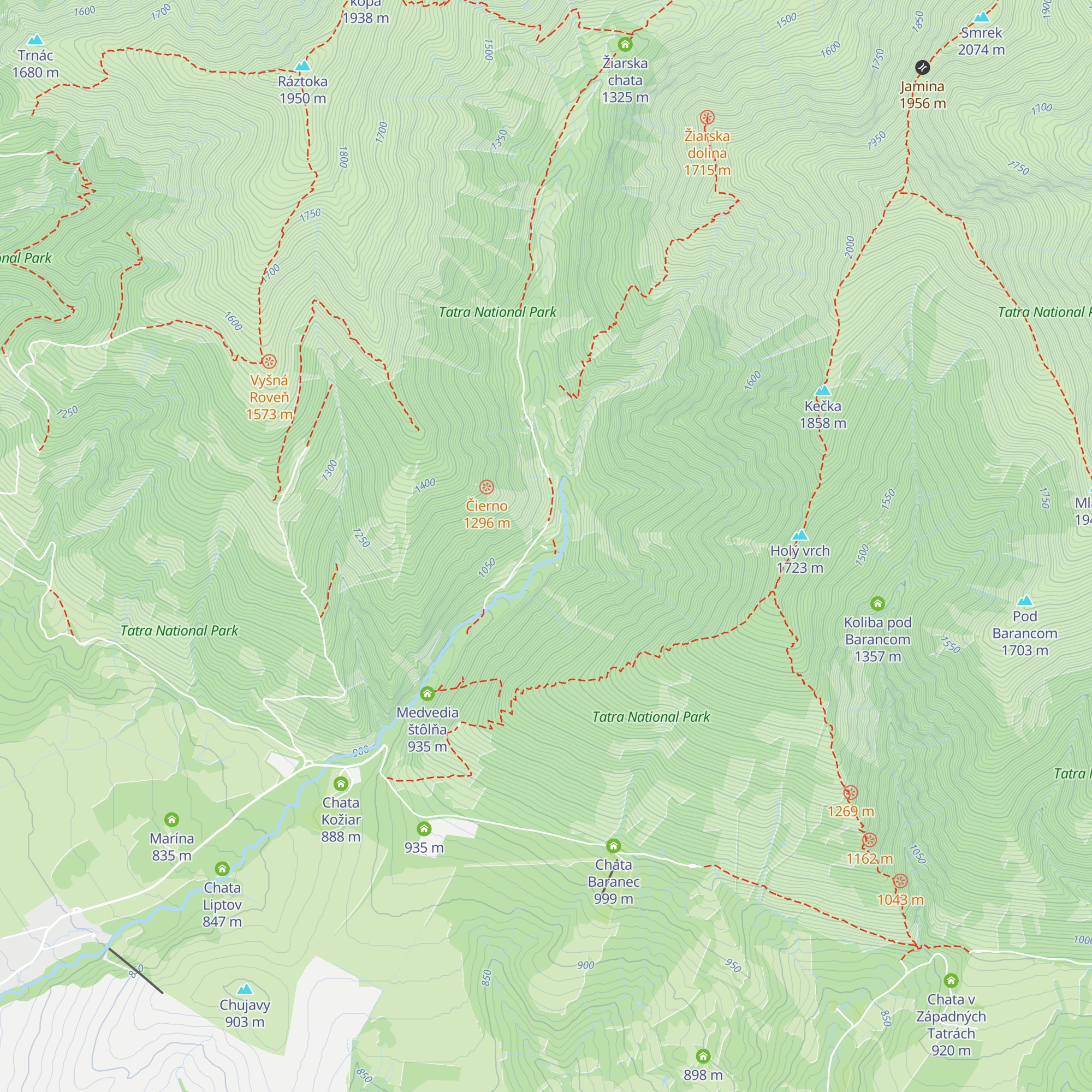 Chata Zoja map