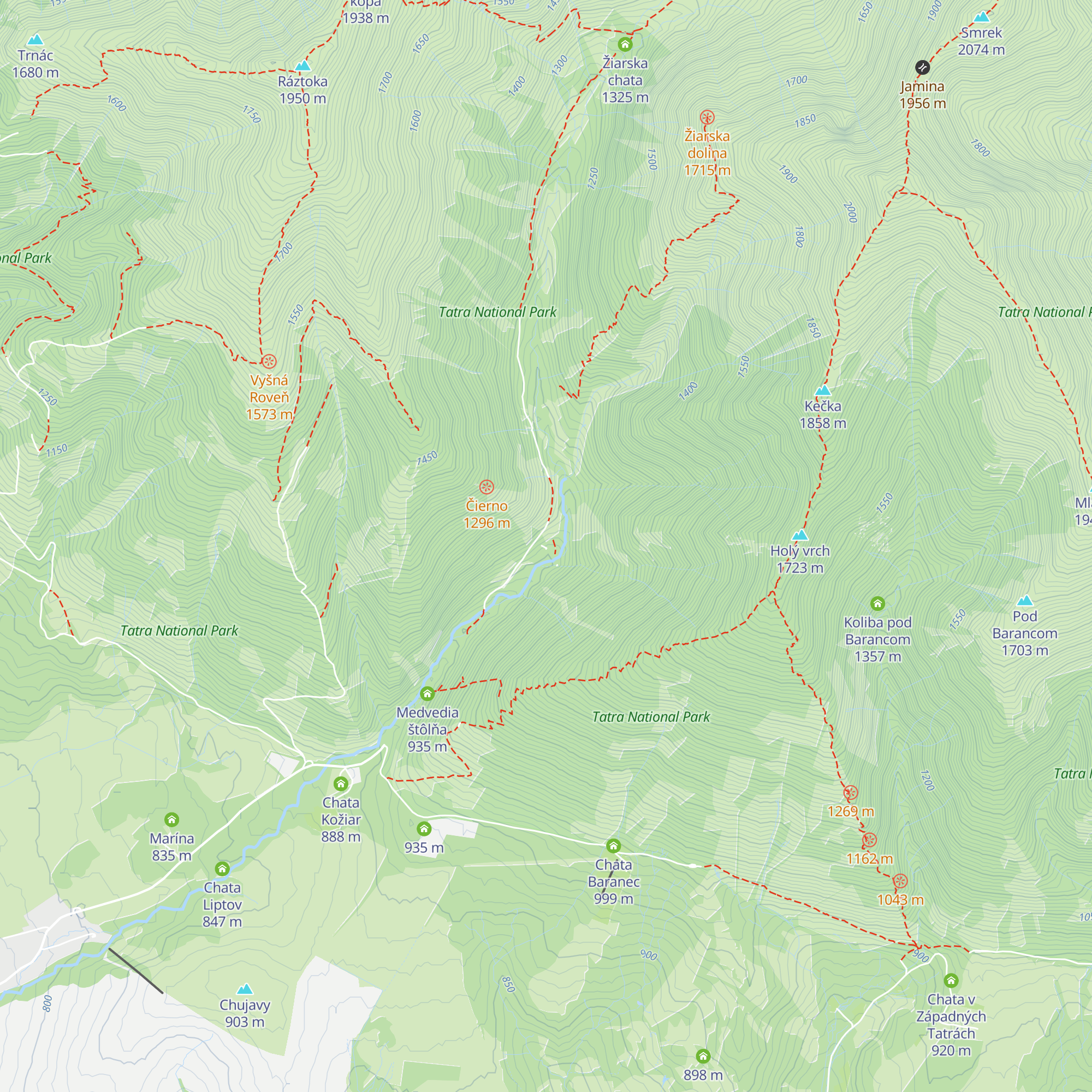 Chata Zoja map