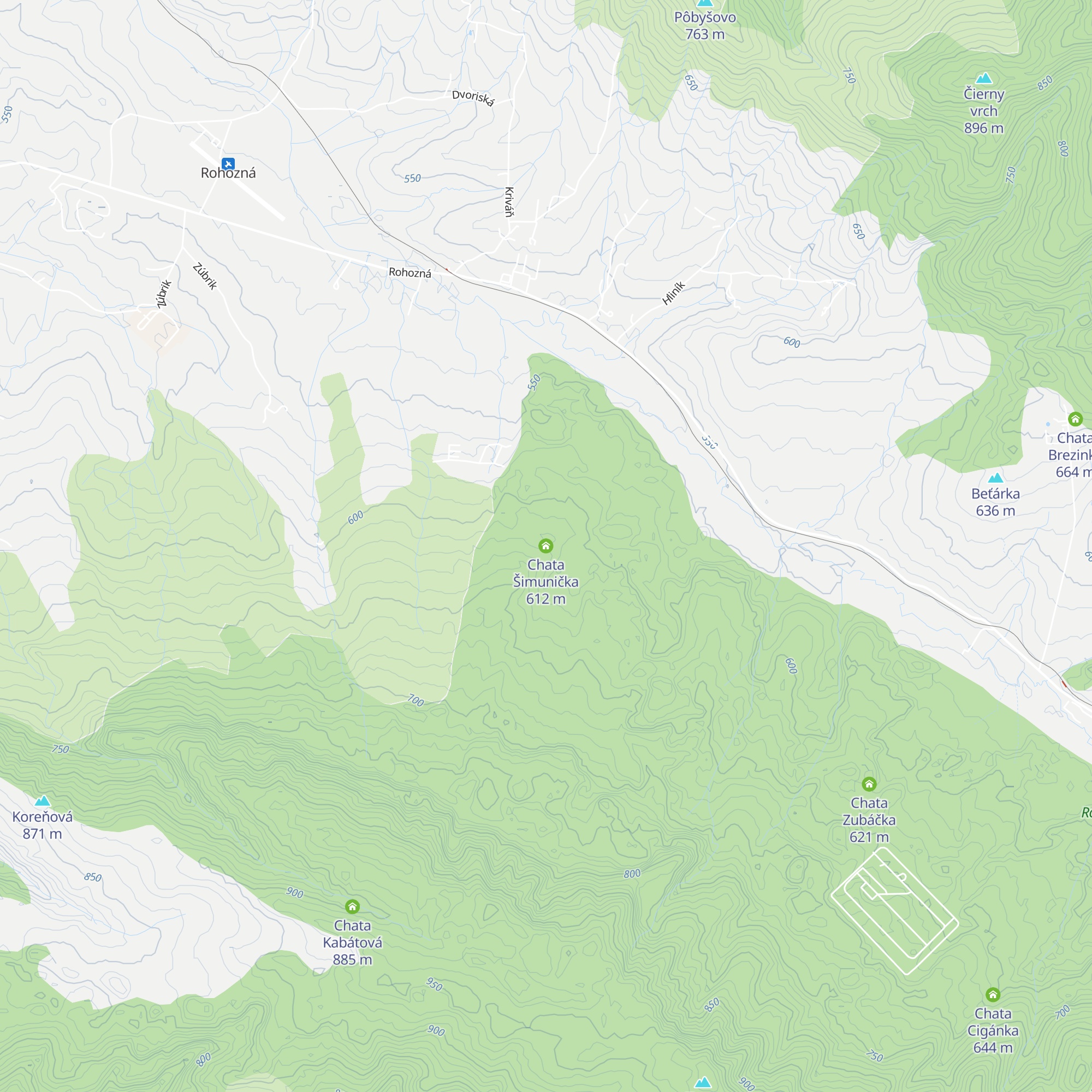 Chata Šimunička map