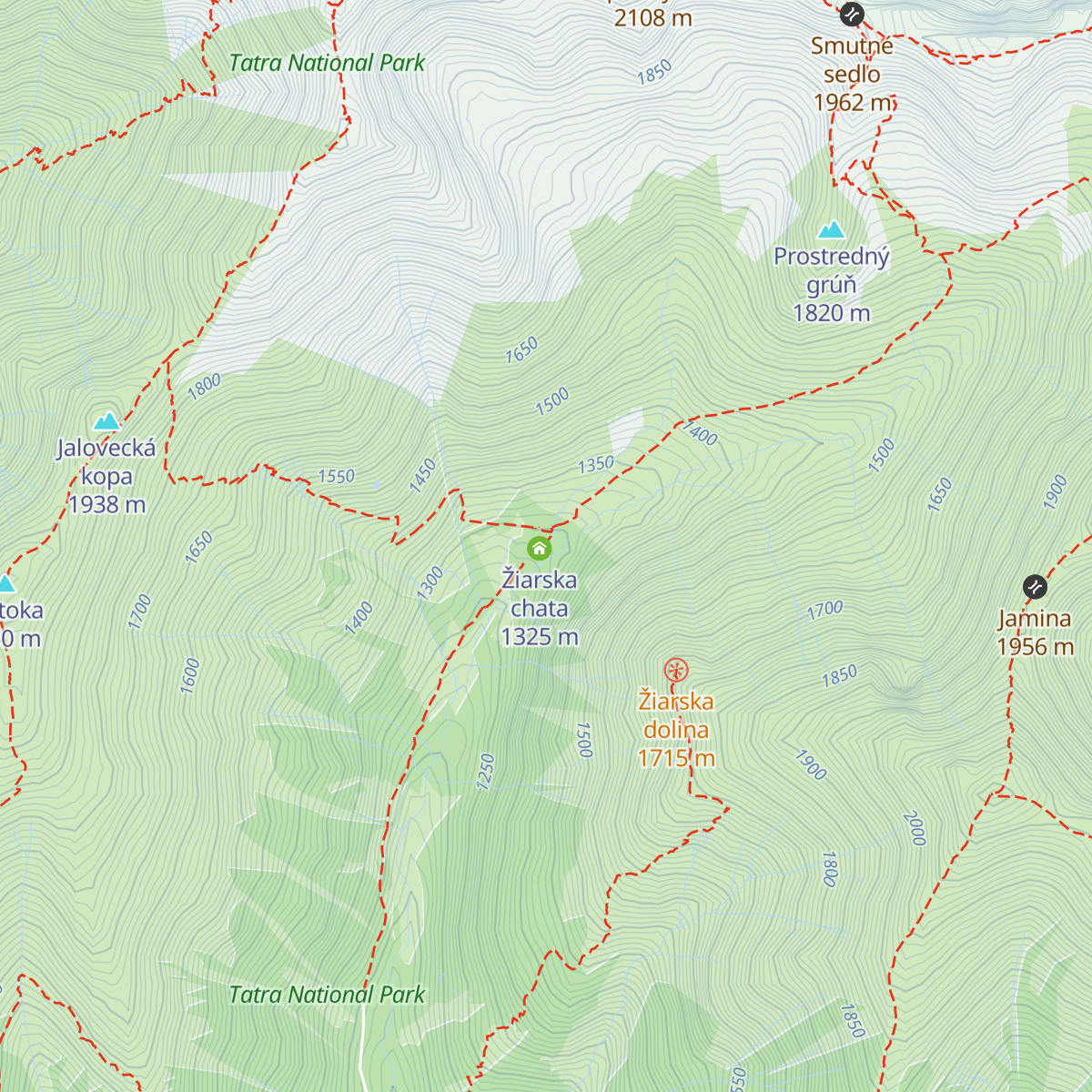 lyžiareň map