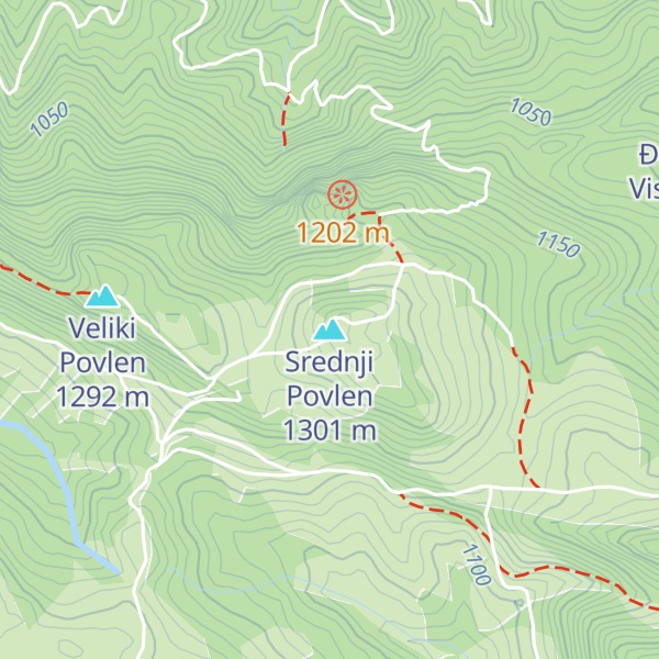 Map of Srednji Povlen
