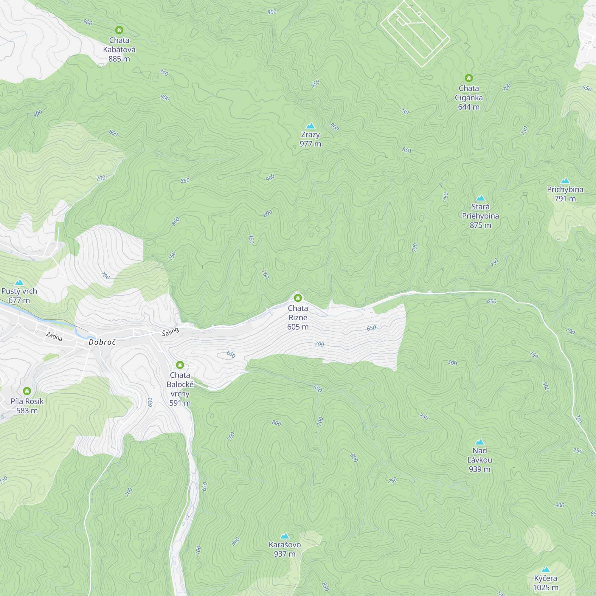 Chata Rizne map