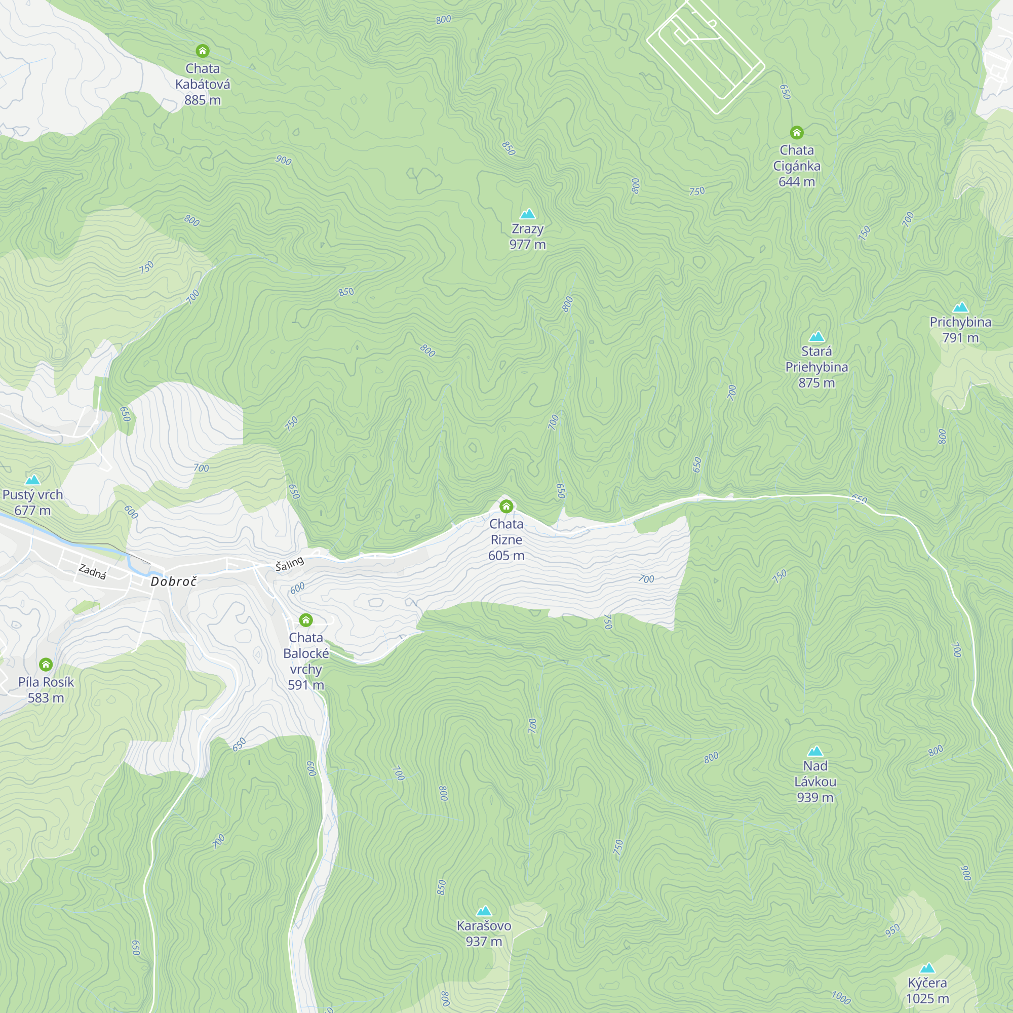 Chata Rizne map