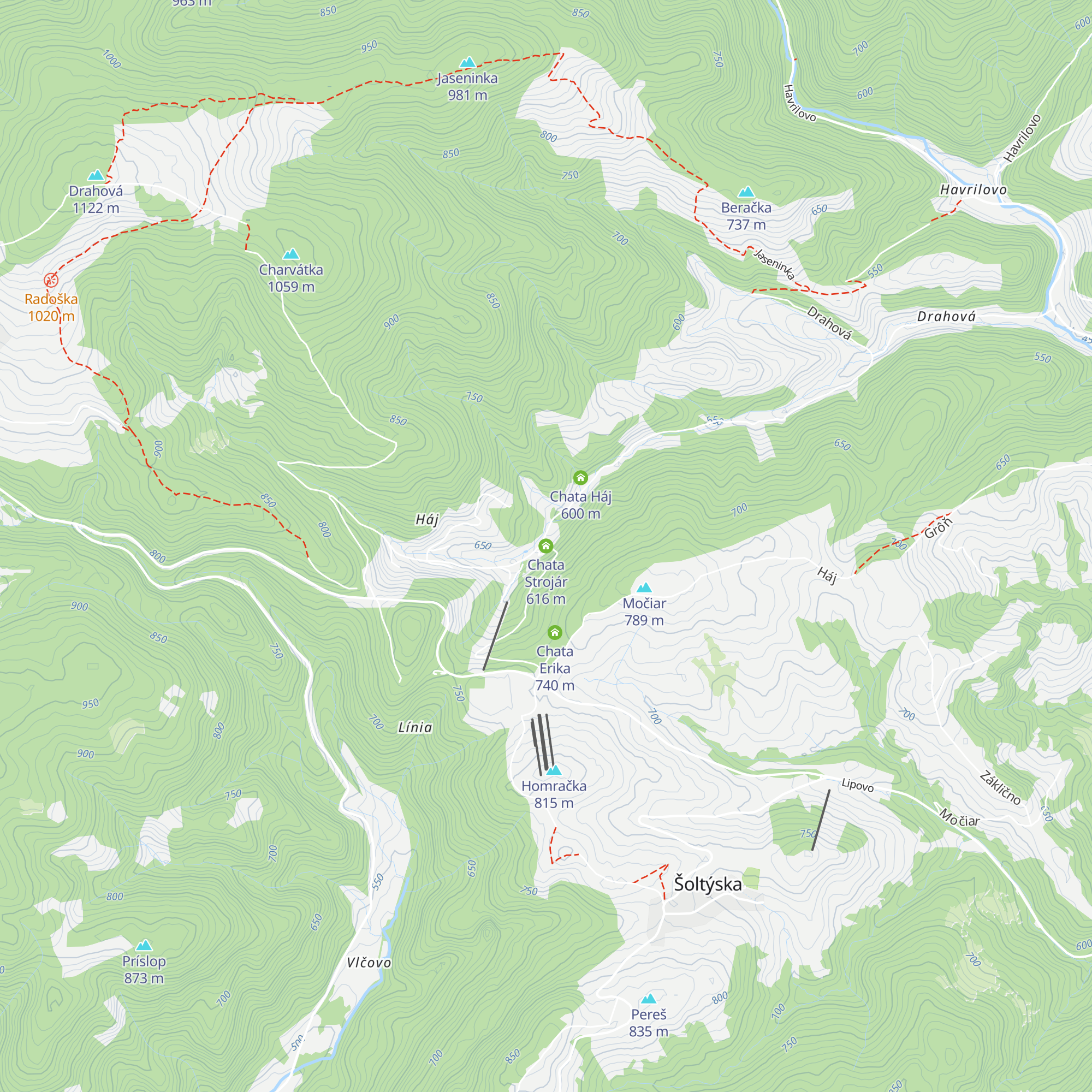 Chata Strojár map