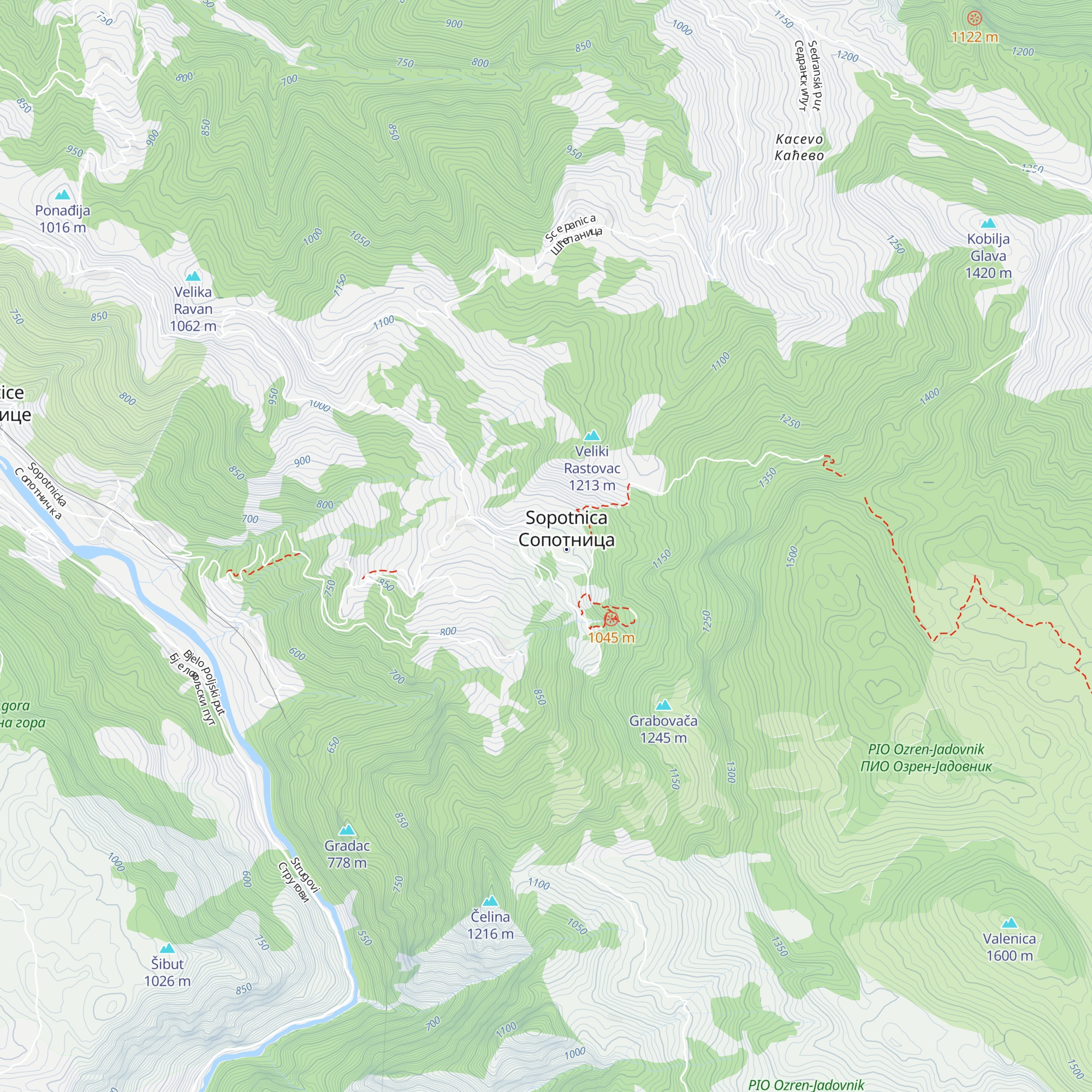 Planinarski dom „Sopotnica” map