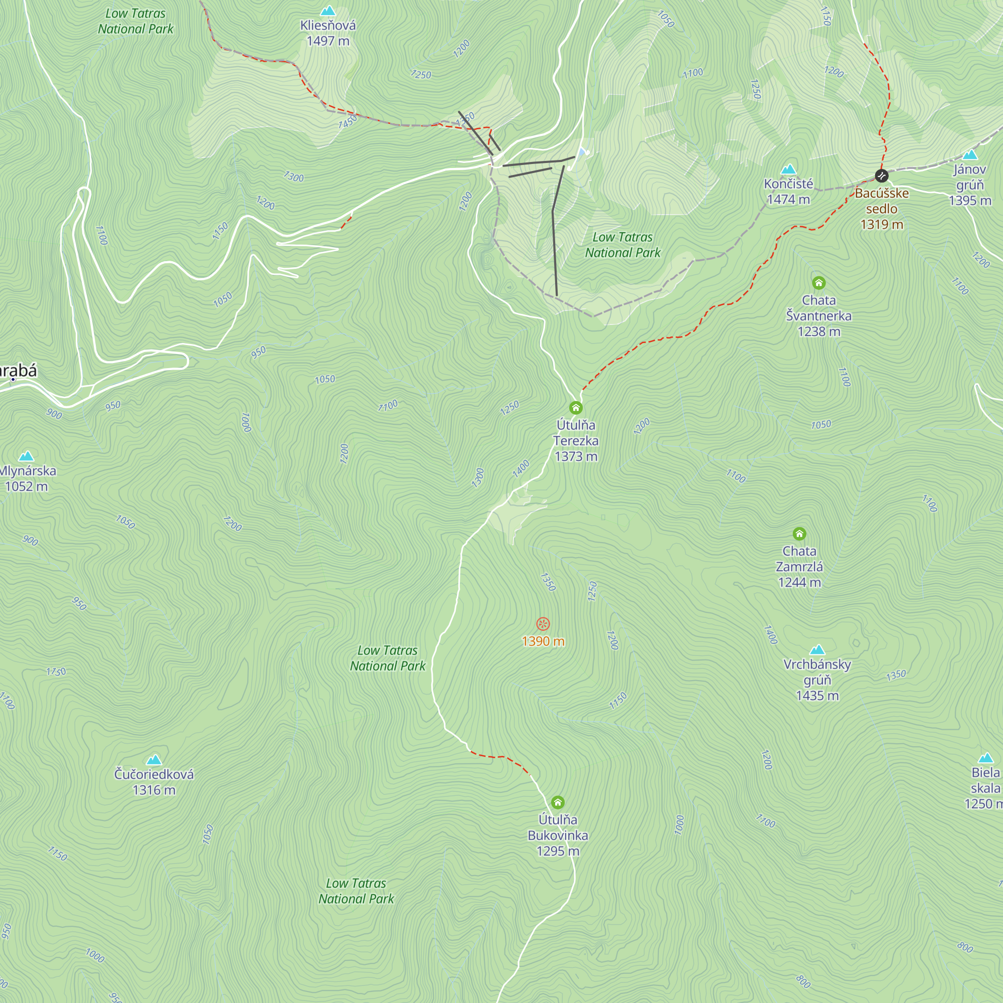 Útulňa Barborka map
