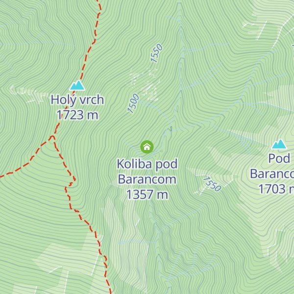 Map of Koliba pod Barancom