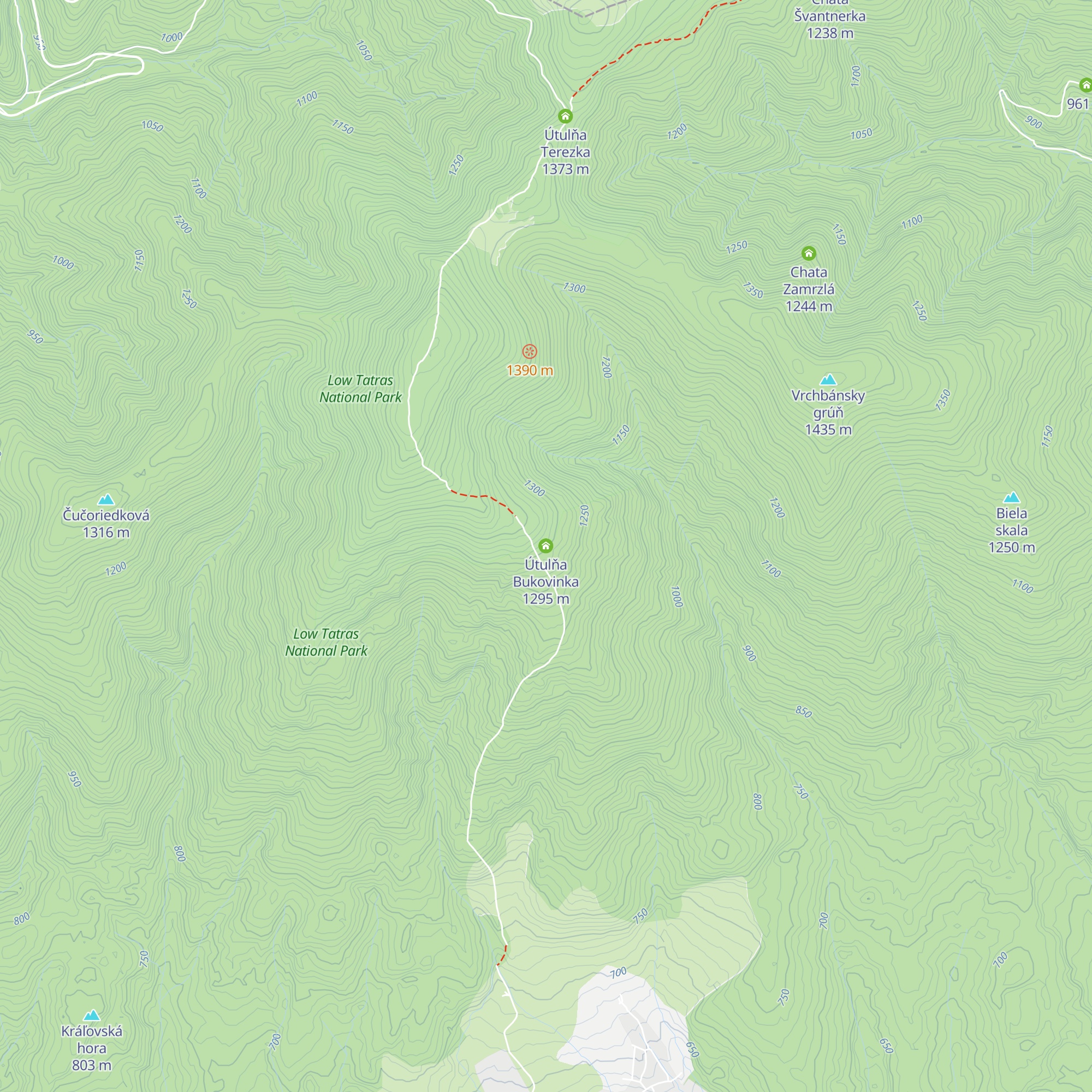 Útulňa Bukovinka map
