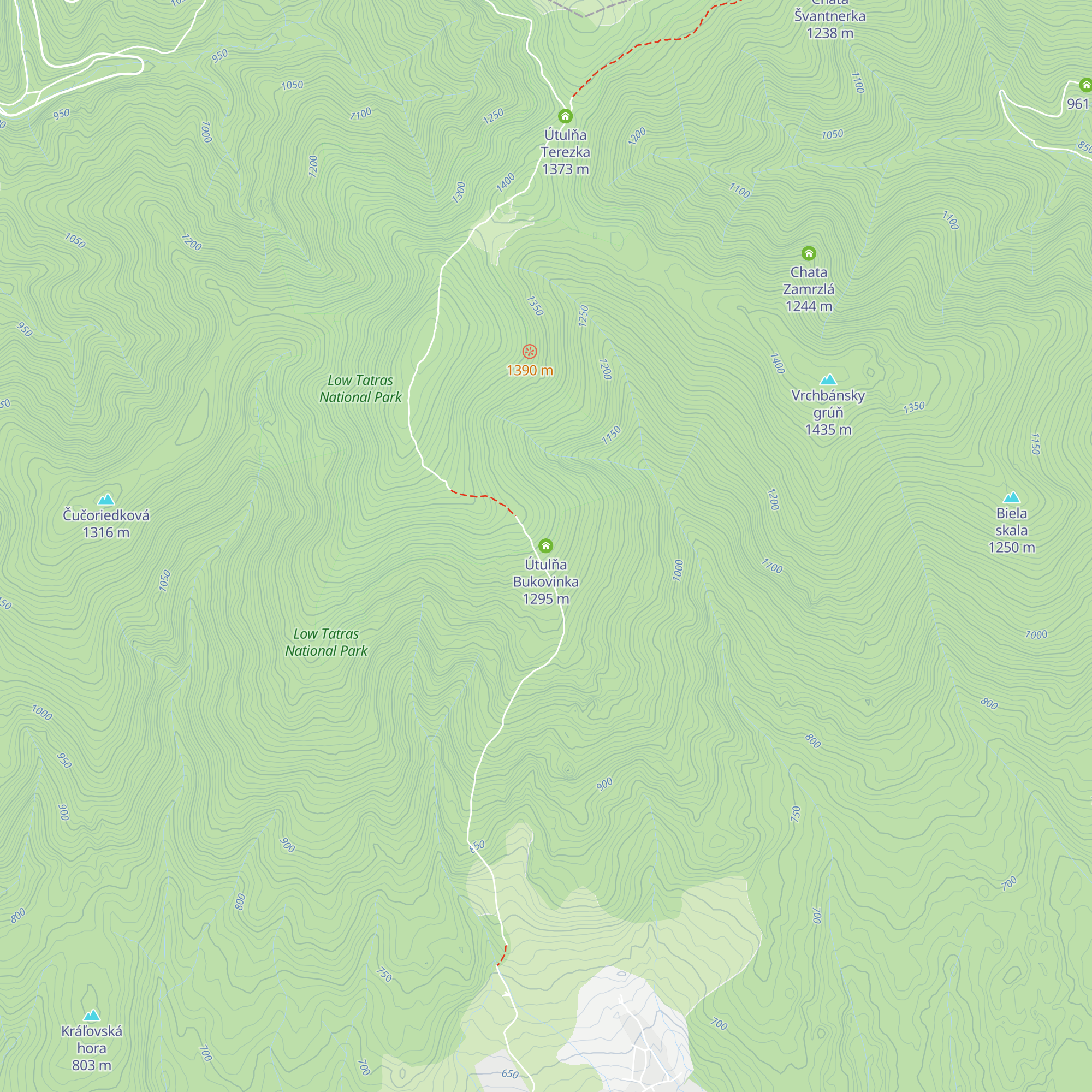 Útulňa Bukovinka map