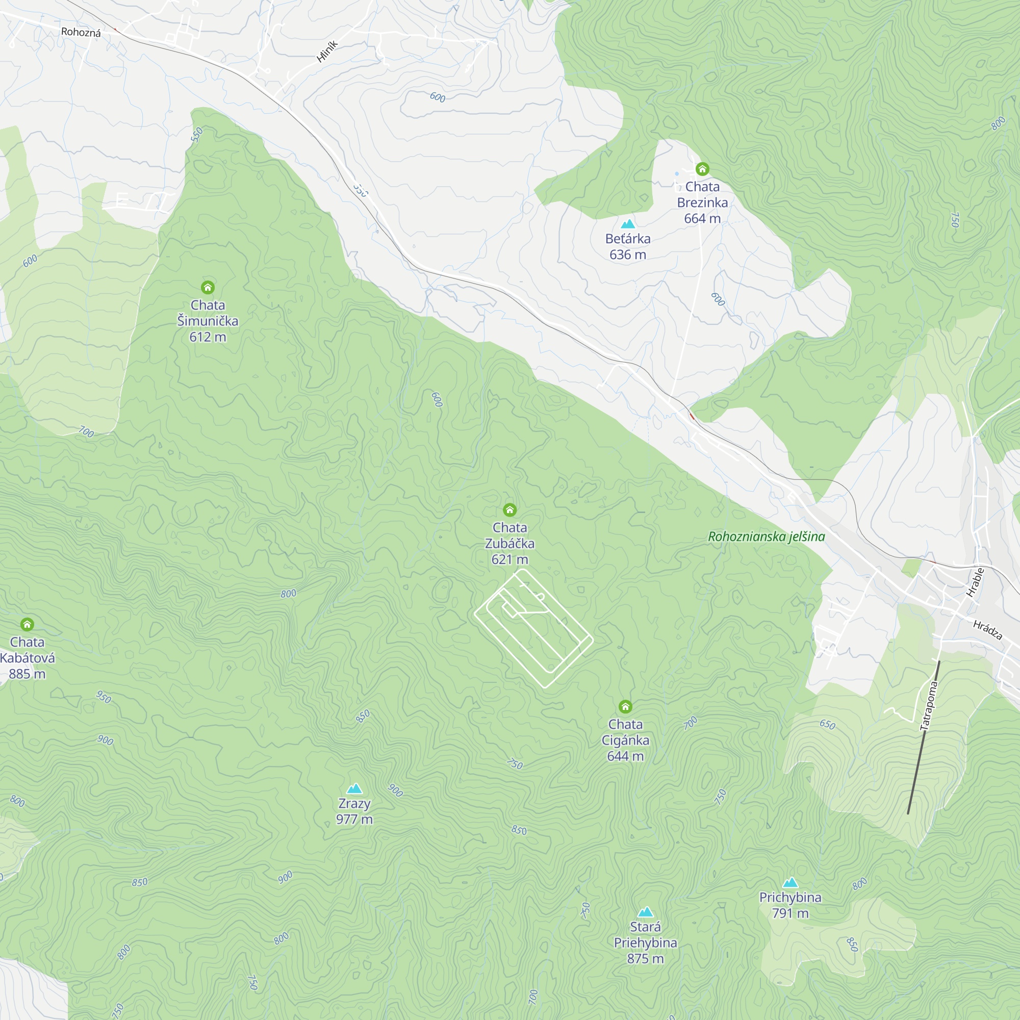 Chata Zubáčka map