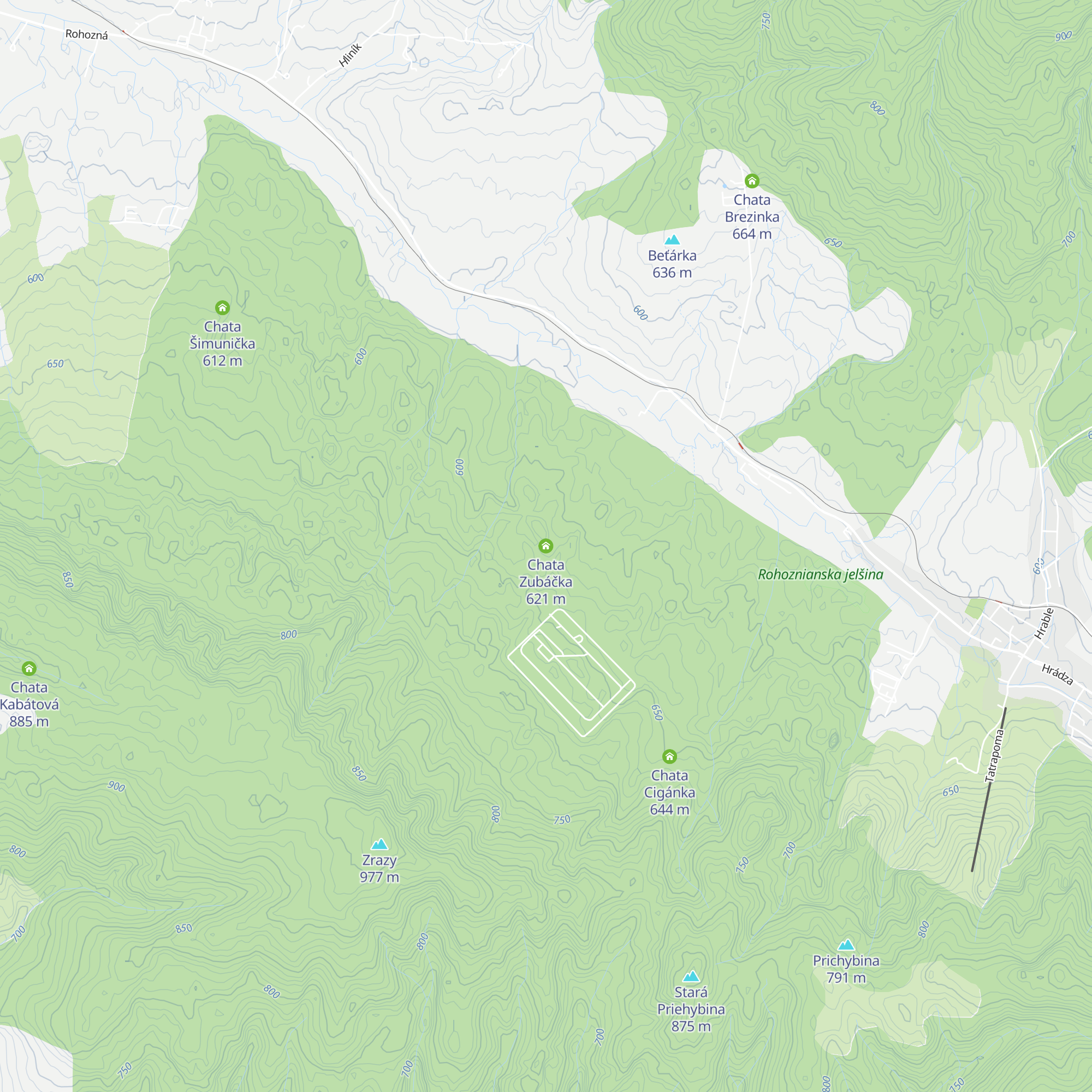 Chata Zubáčka map