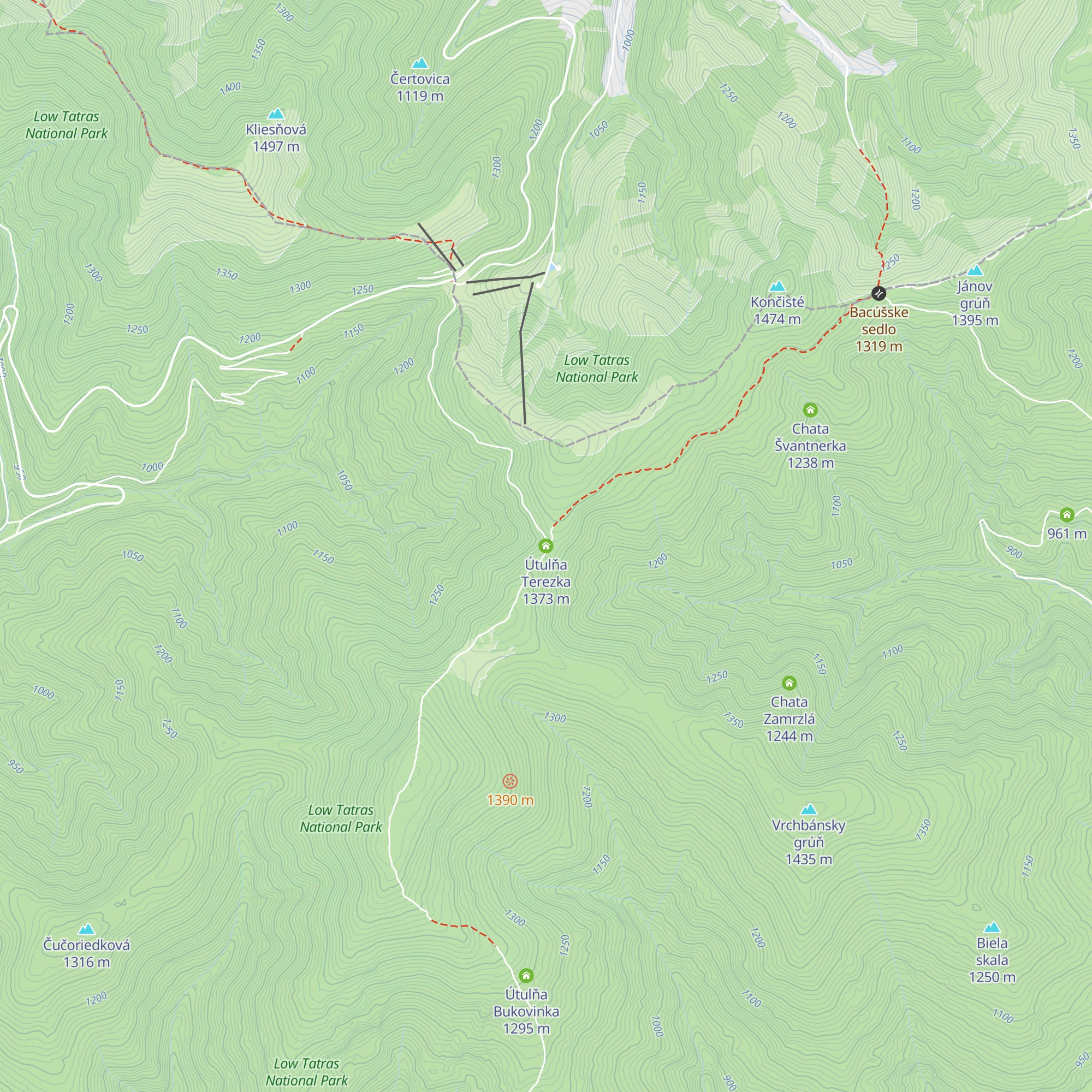 Útulňa Terezka map