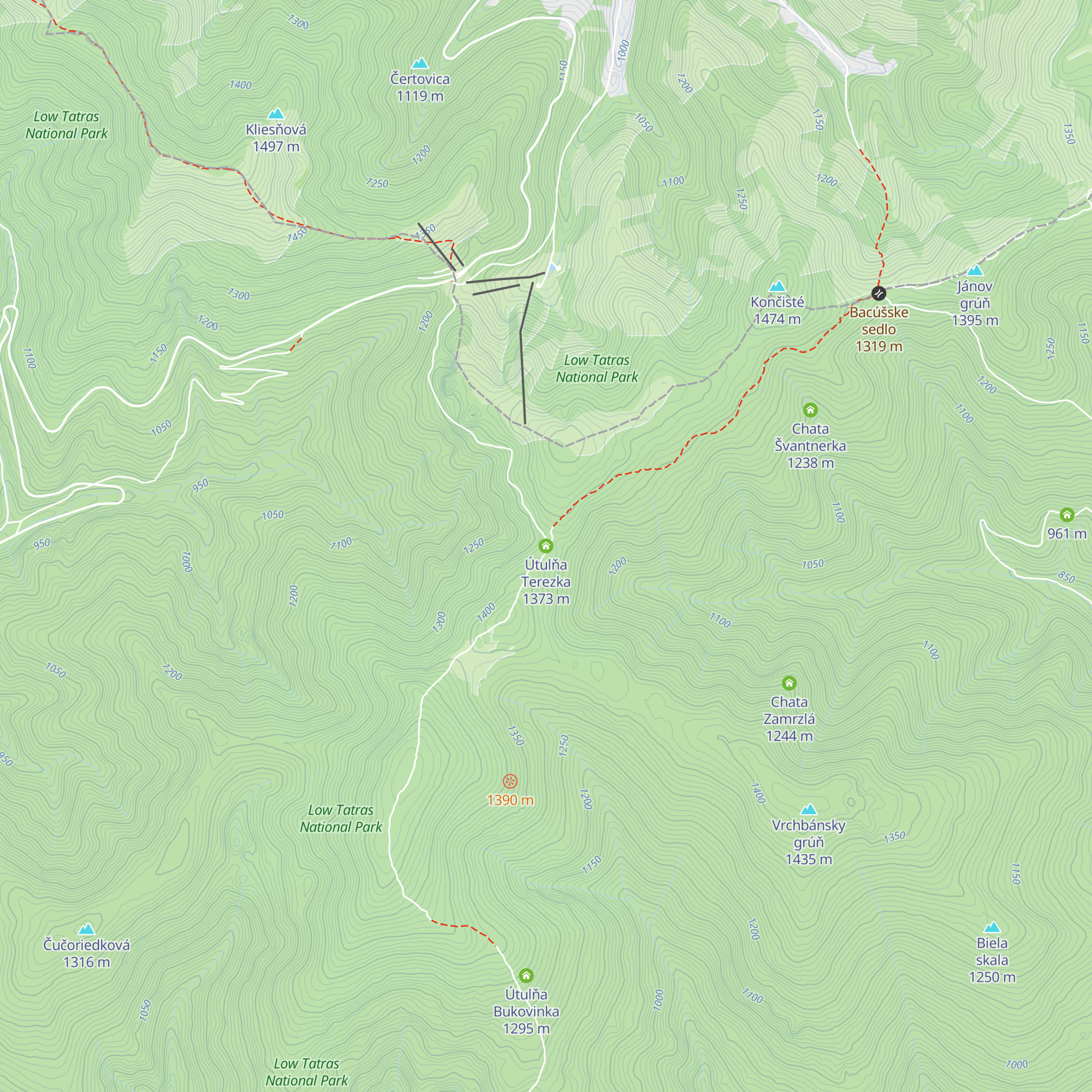 Útulňa Terezka map