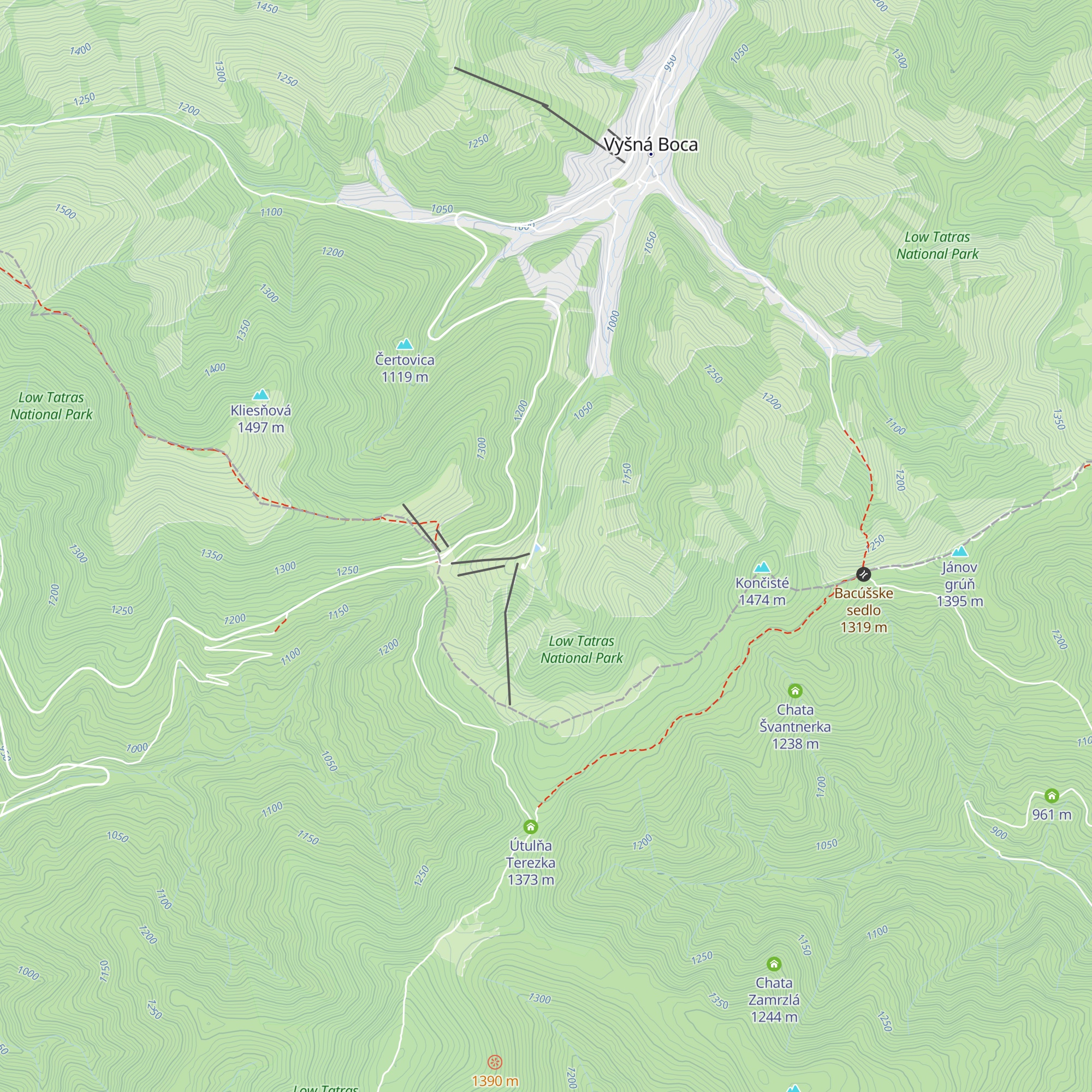Chata pod Čertovicou map