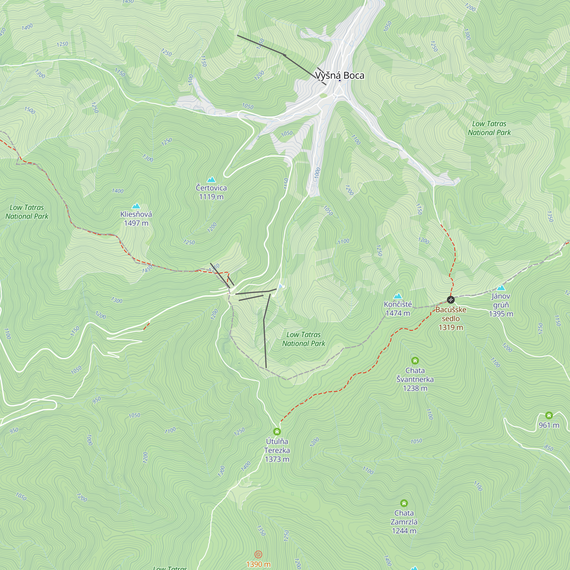 Chata pod Čertovicou map