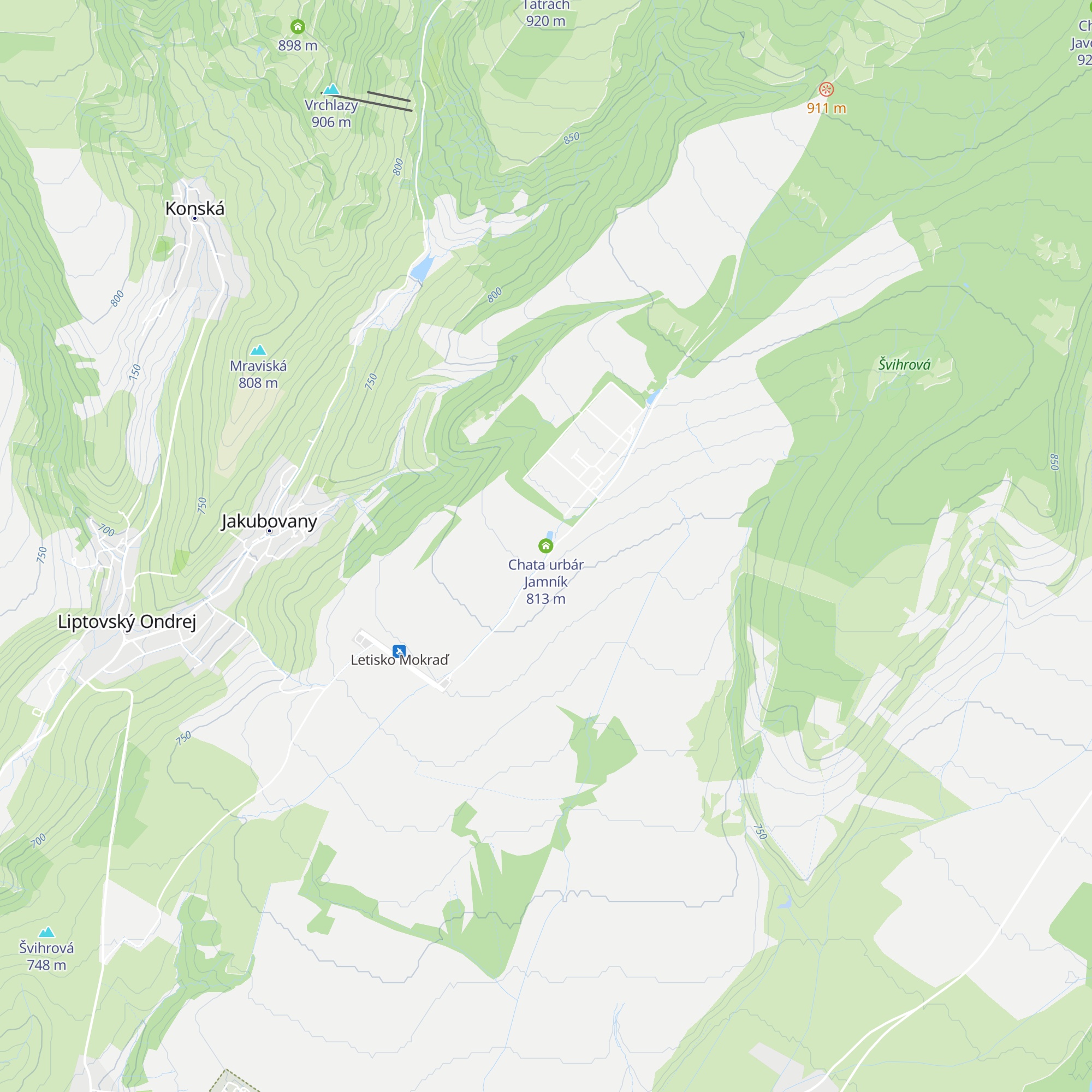 Chata urbár Jamník map