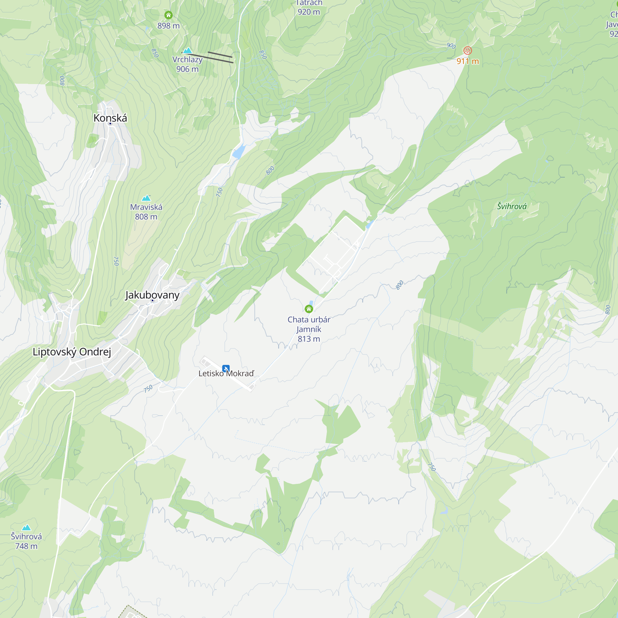 Chata urbár Jamník map