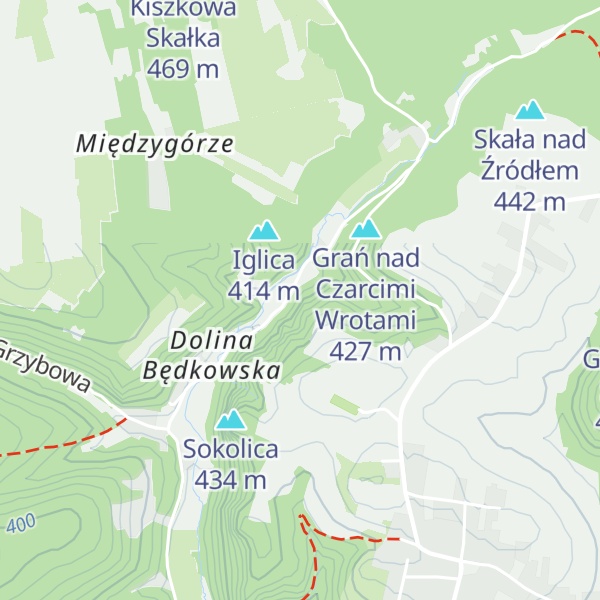 Map of Okiennik Będkowski
