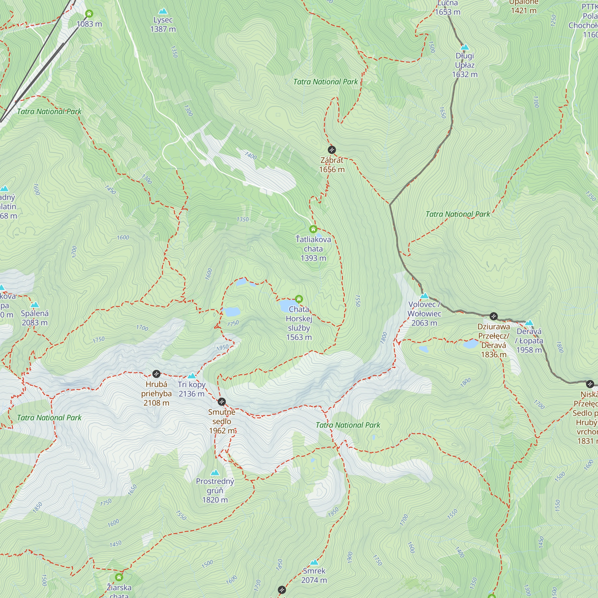 Chata Horskej služby map