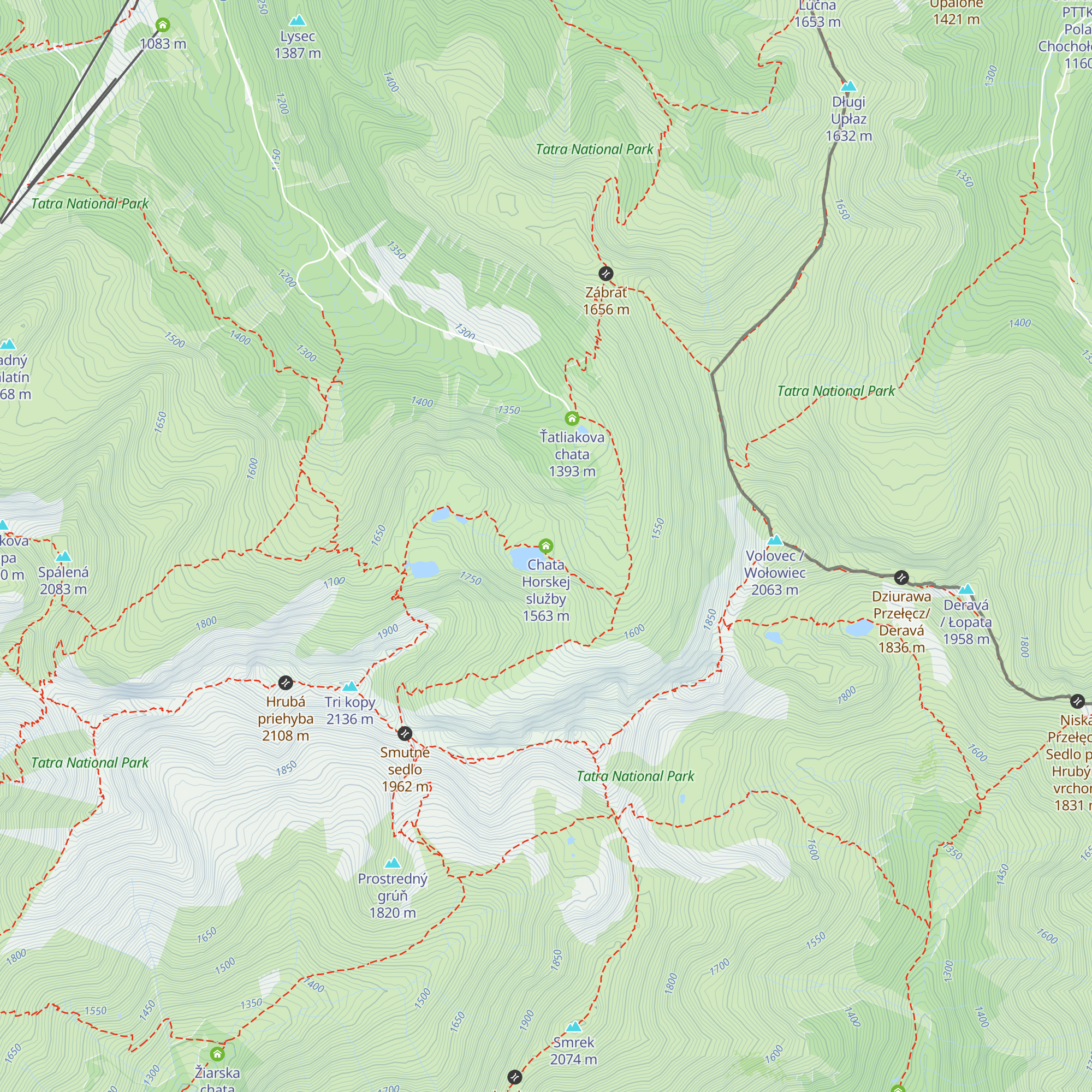 Chata Horskej služby map