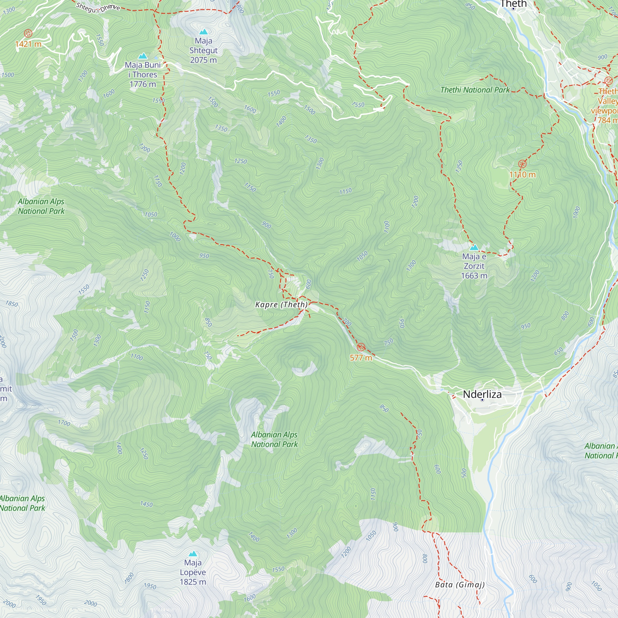 Bujtina "Blue Eye Kaprre" map
