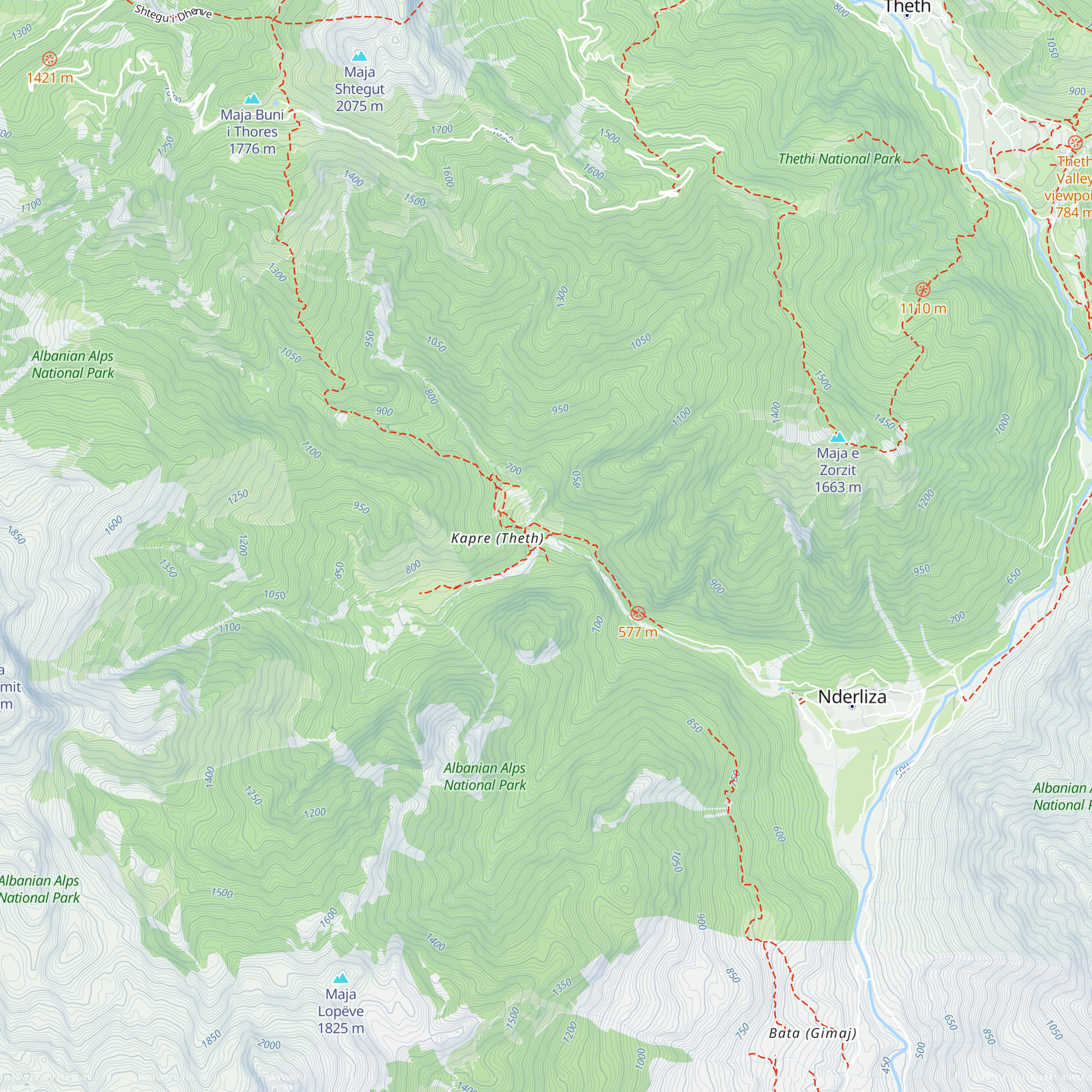 Bujtina "Blue Eye Kaprre" map