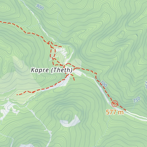 Map of Bujtina "Blue Eye Kaprre"