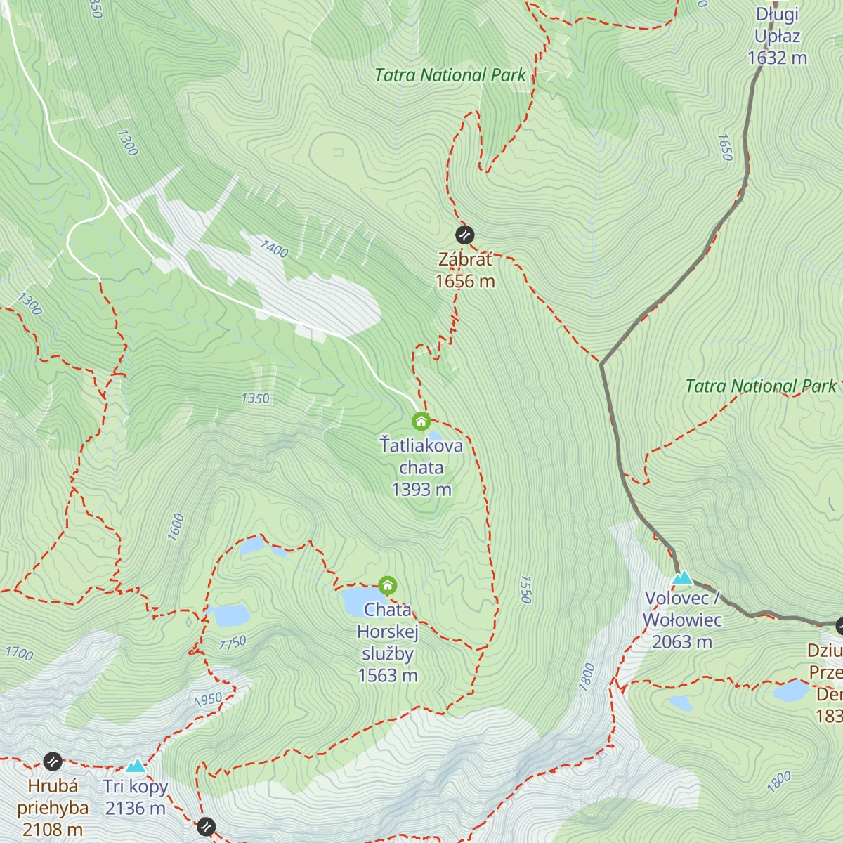 Ťatliakova chata map
