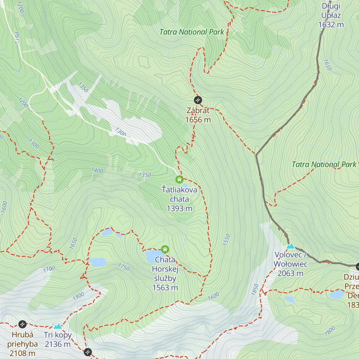 Ťatliakova chata map