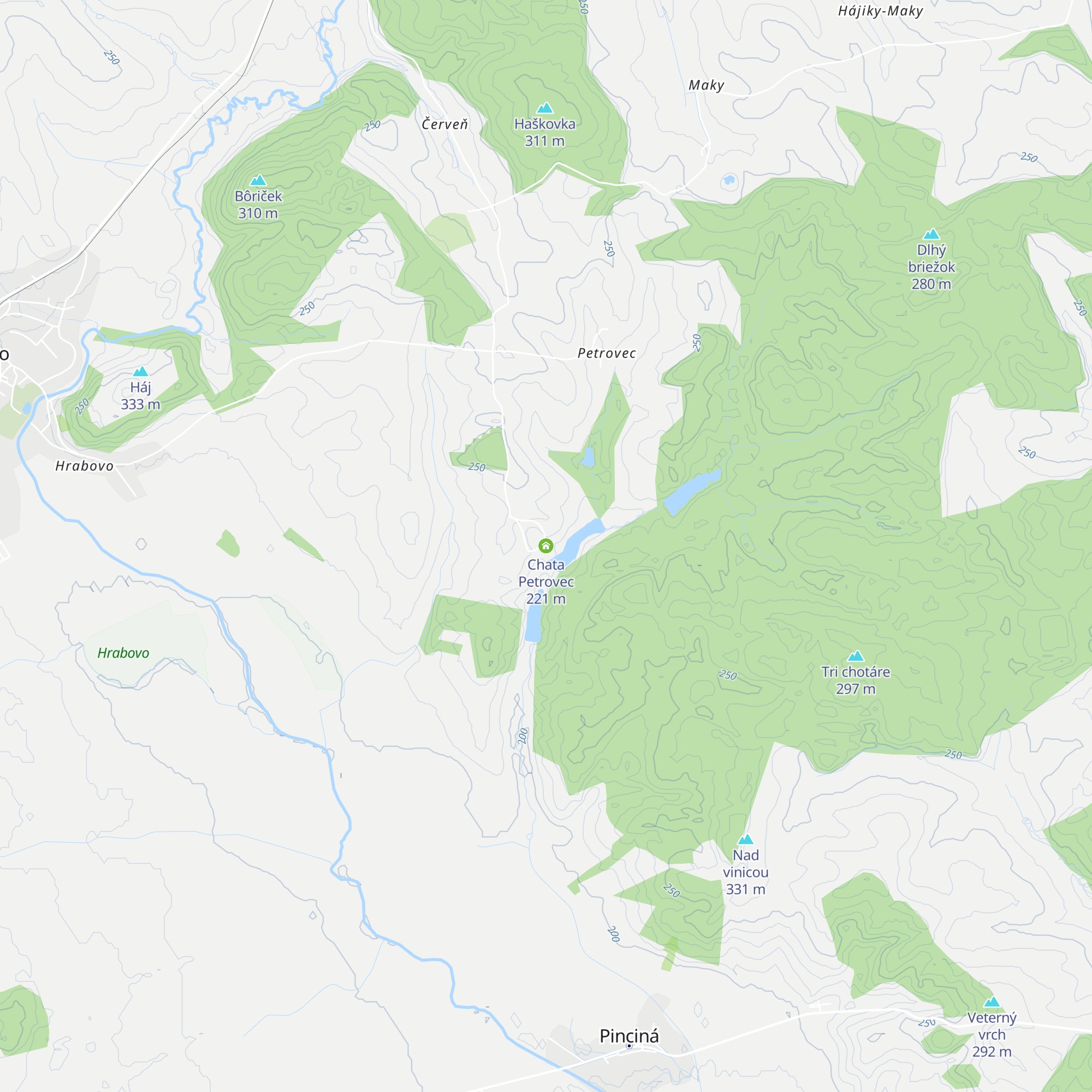 Chata Petrovec map