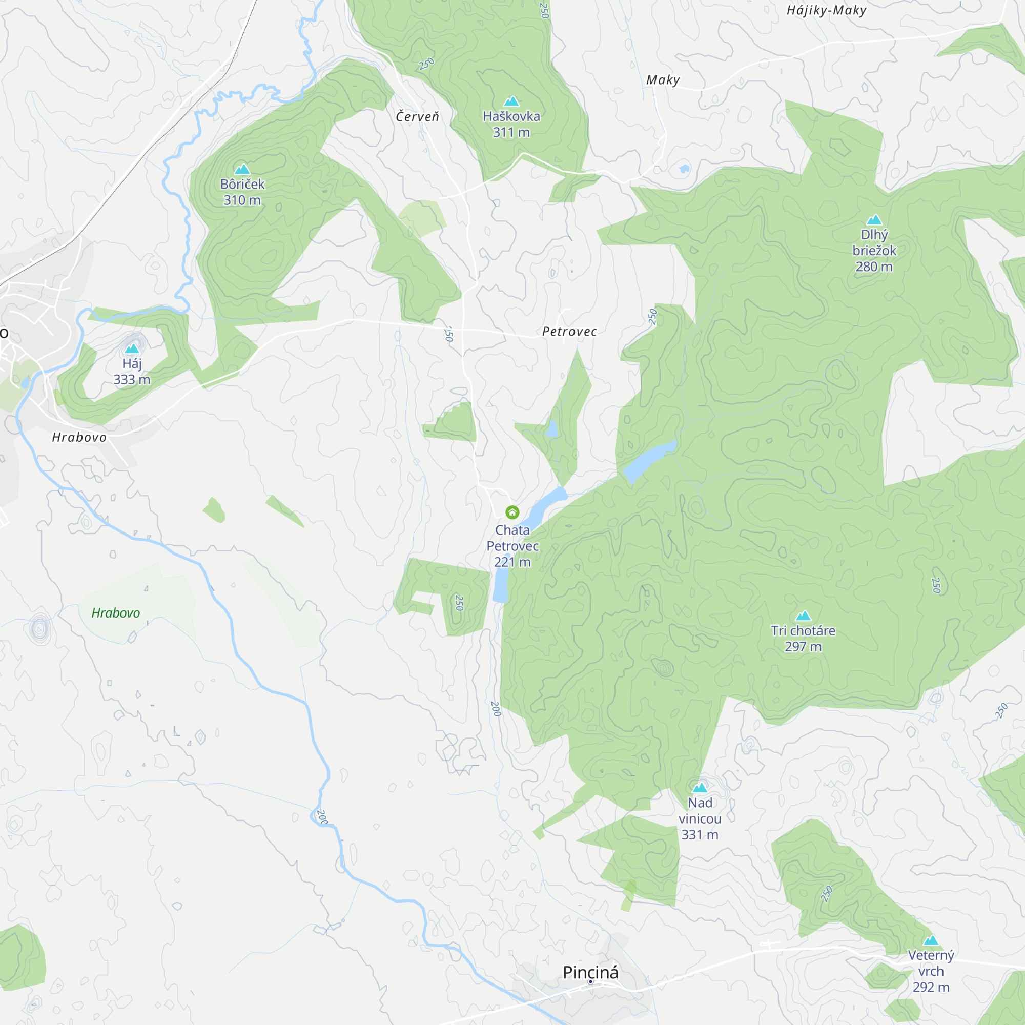 Chata Petrovec map